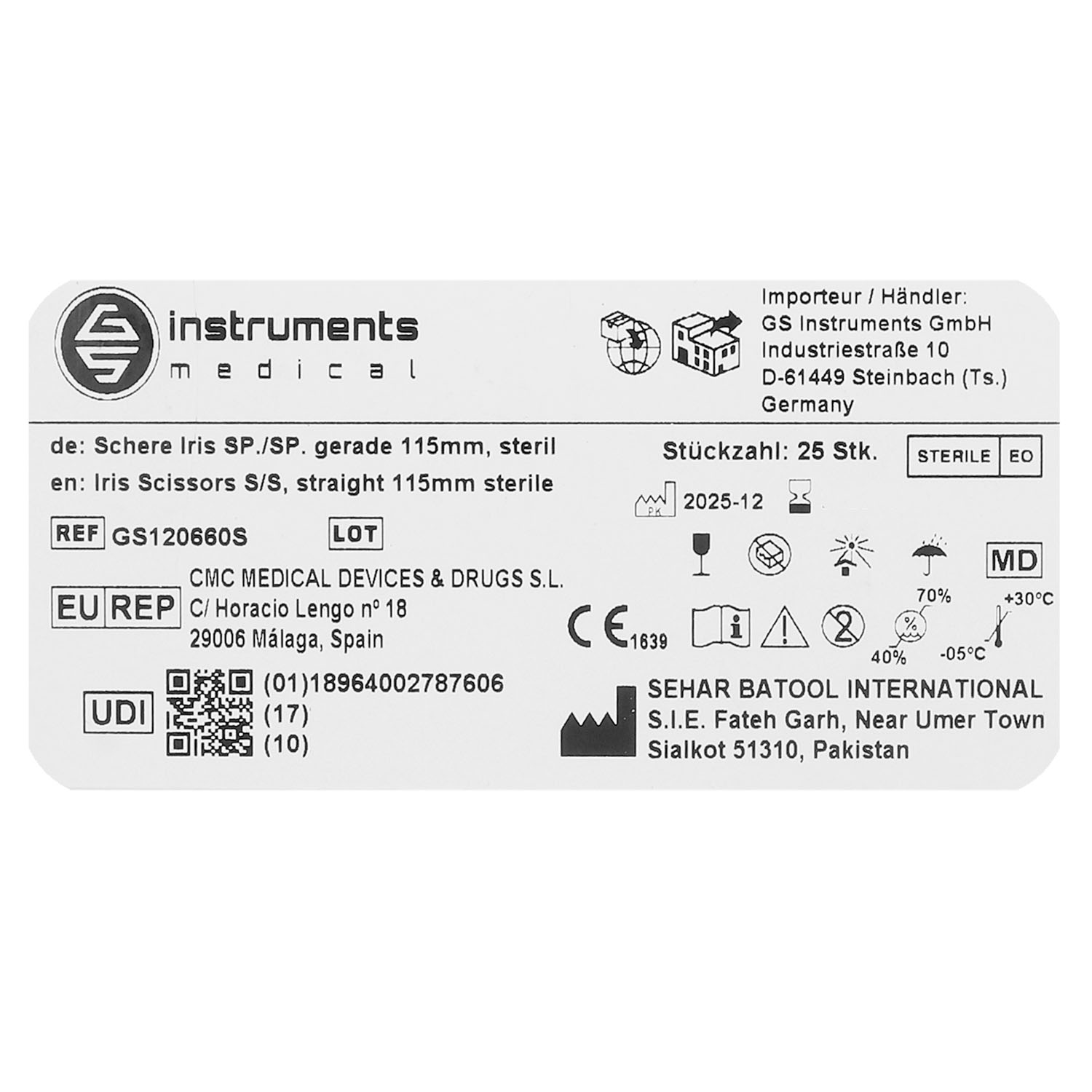 Einmal Iris Scheren, 4 1/2", steril