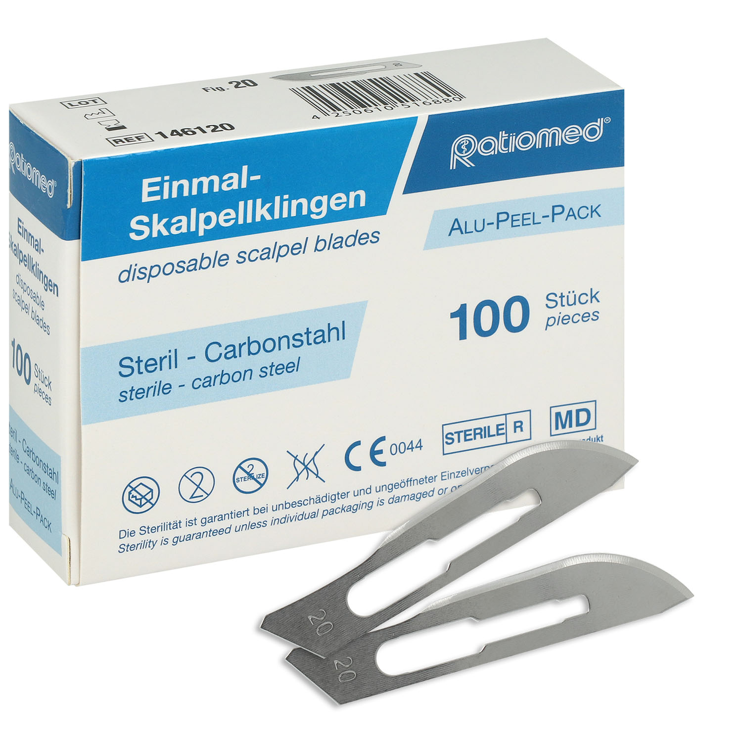 Einmal-Skalpellklingen ratiomed Fig. 20 - 100 St. steril