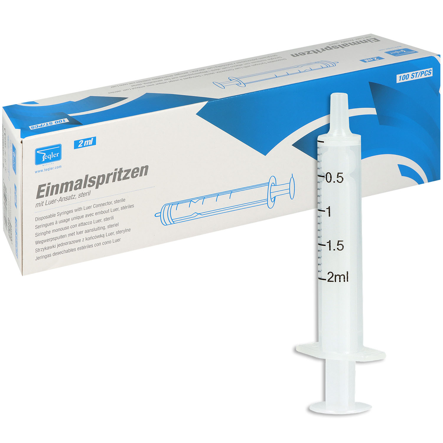 Teqler Einmalspritze 2 ml. 100 St.