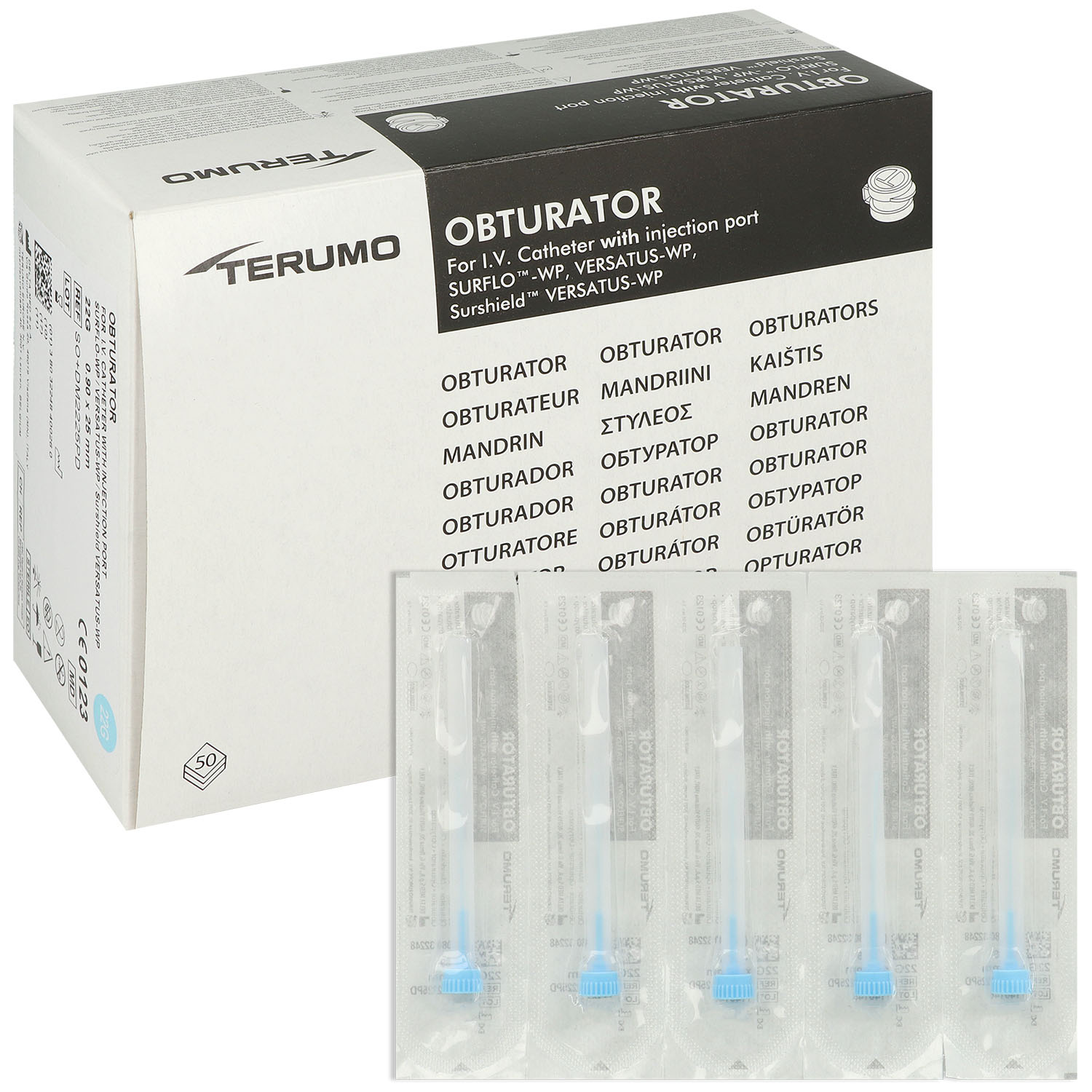 Terumo Mandrin für Venenverweilkanülen 22 G x 25 mm - blau - 50 St.