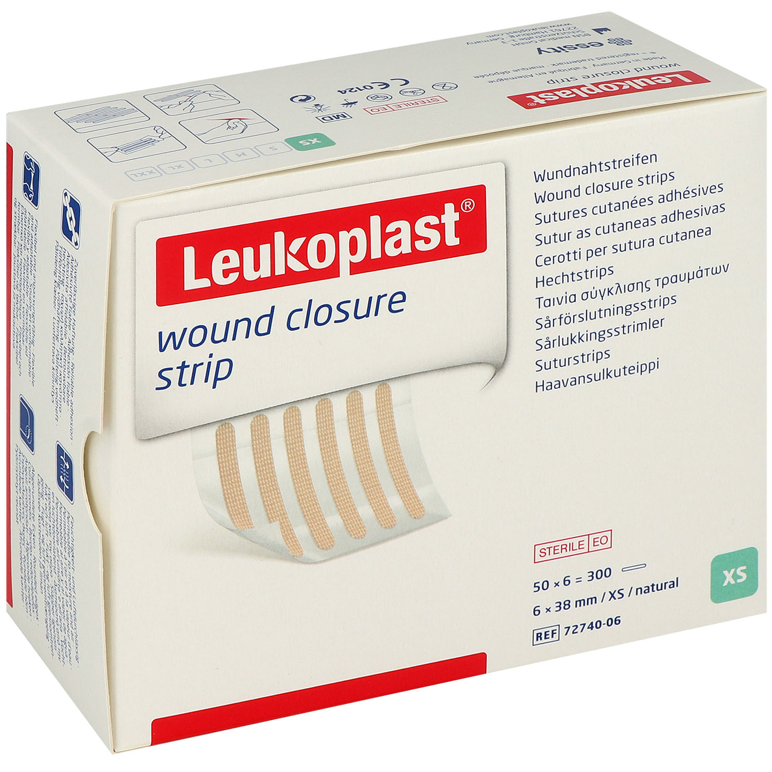Leukoplast wound closure strip - beige 6 x 38 mm - 50 x 6 St.