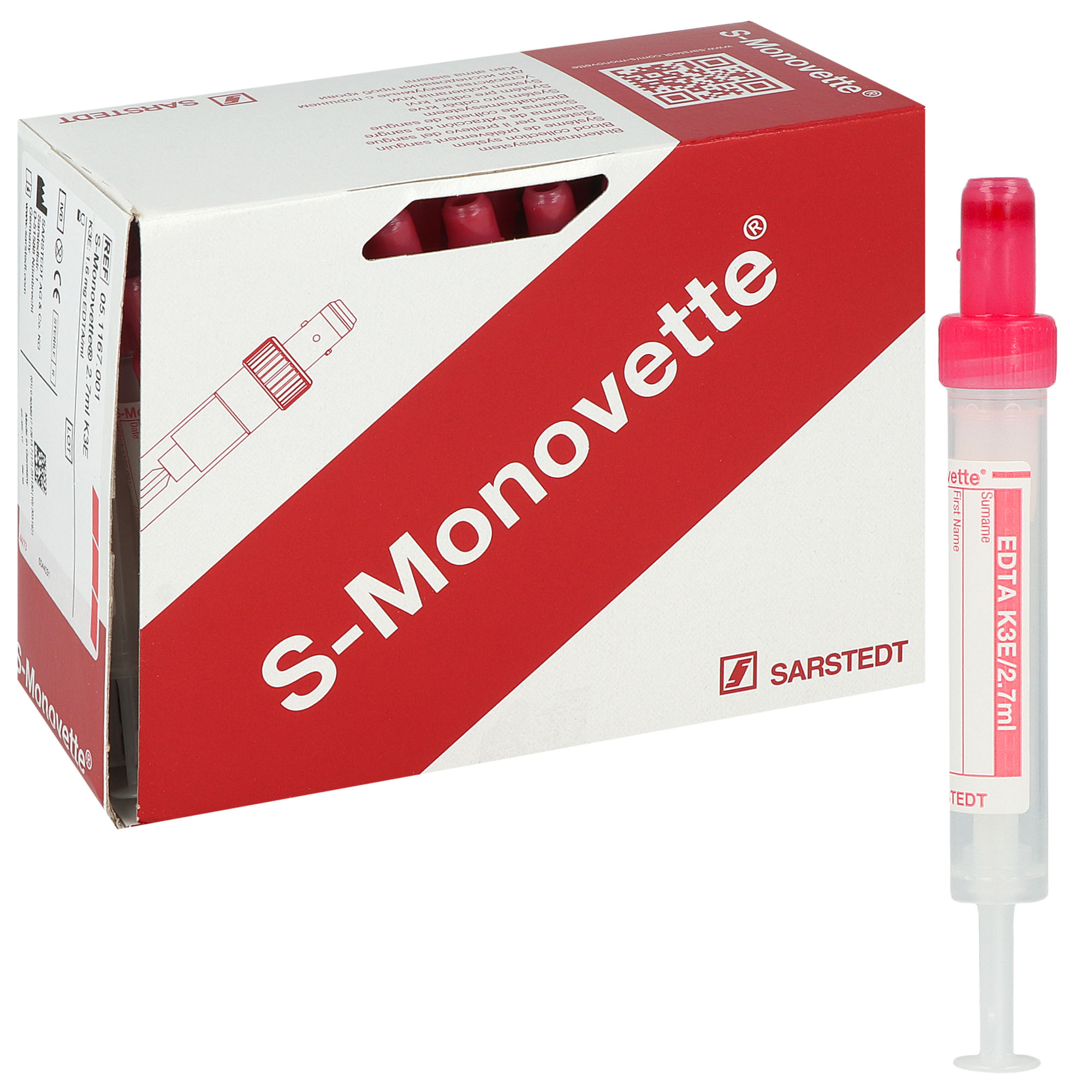 S-Monovetten K3 EDTA 2.7 ml, 66 x 11 mm - 50 St.