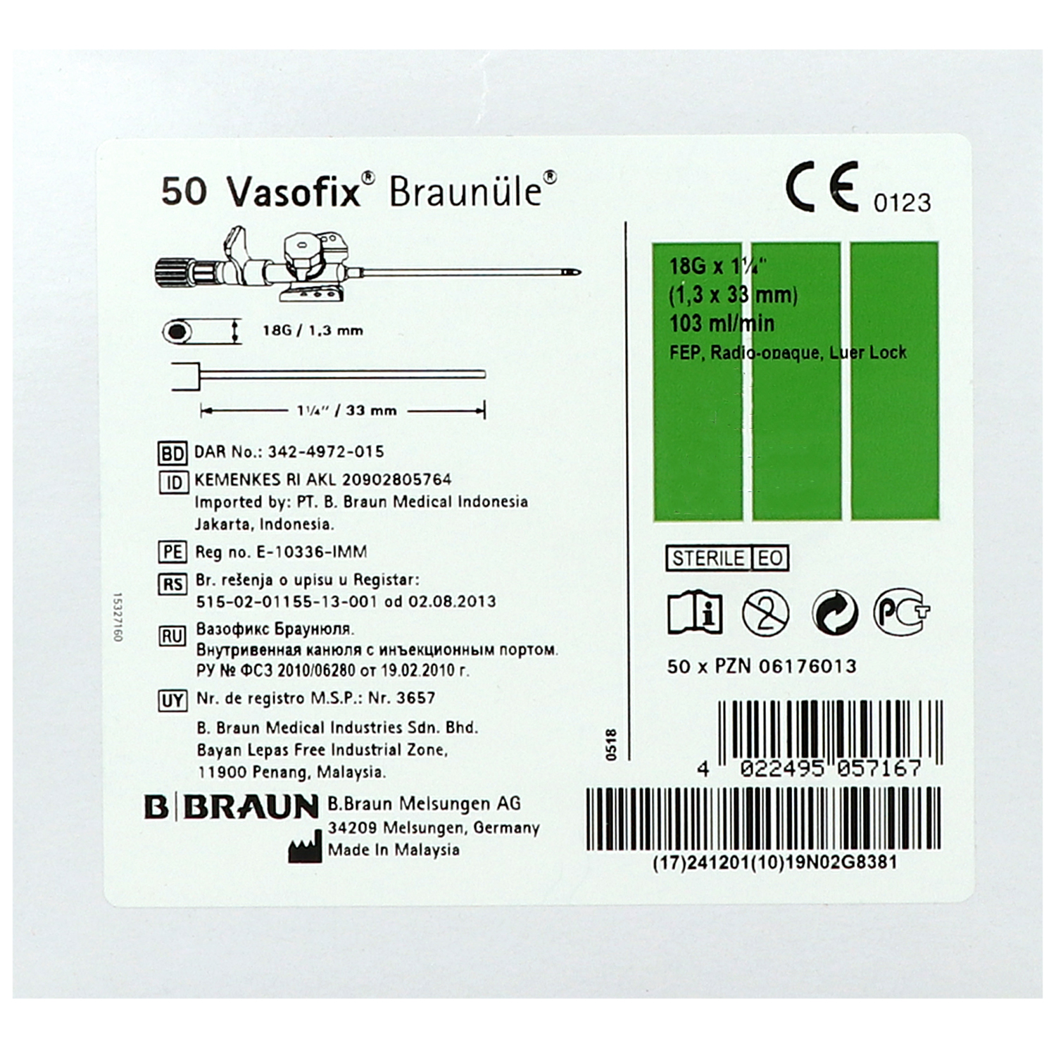 Vasofix Braunüle, Venenverweilkanülen mit Zuspritzport und FEP-Katheter