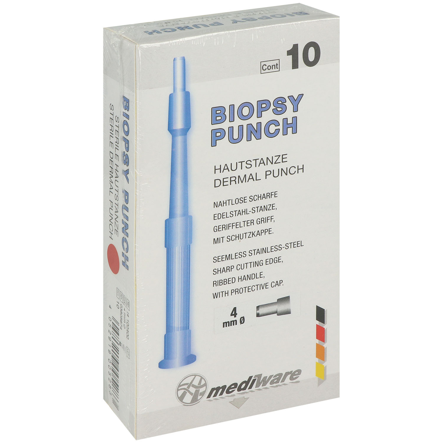 Biopsy Punch Hautstanze steril - 4 mm - 10 Stück