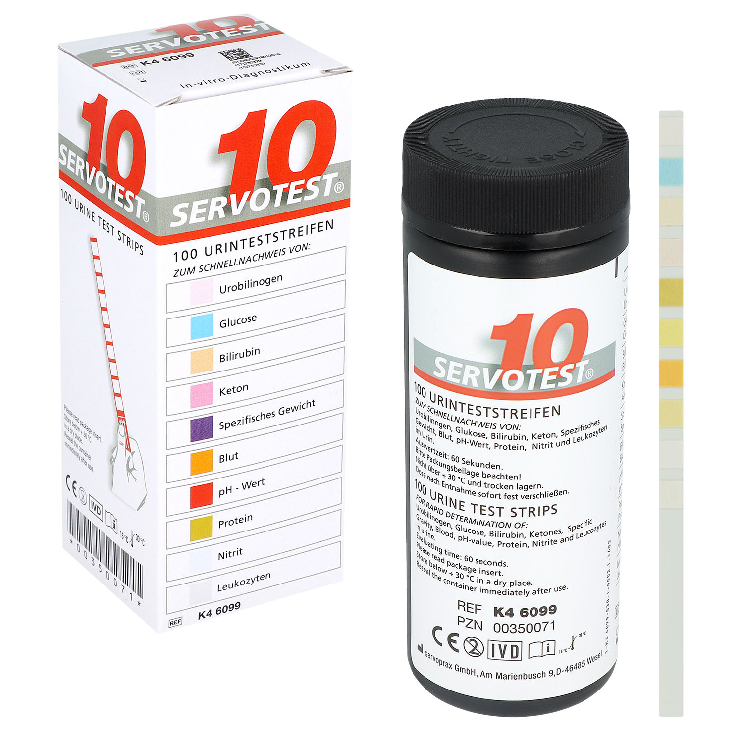 Servotest Urinteststreifen Typ 10 - 100 St | PraxisPanda