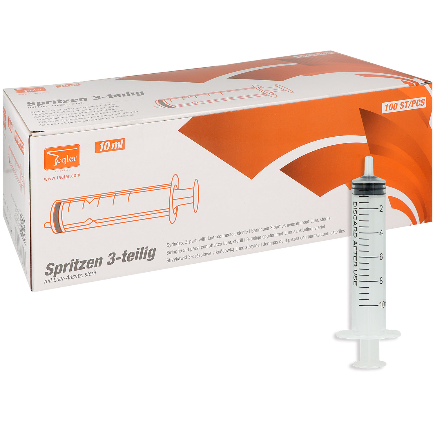 Teqler Wund- und Blasenspritze 10 ml - 100 St.