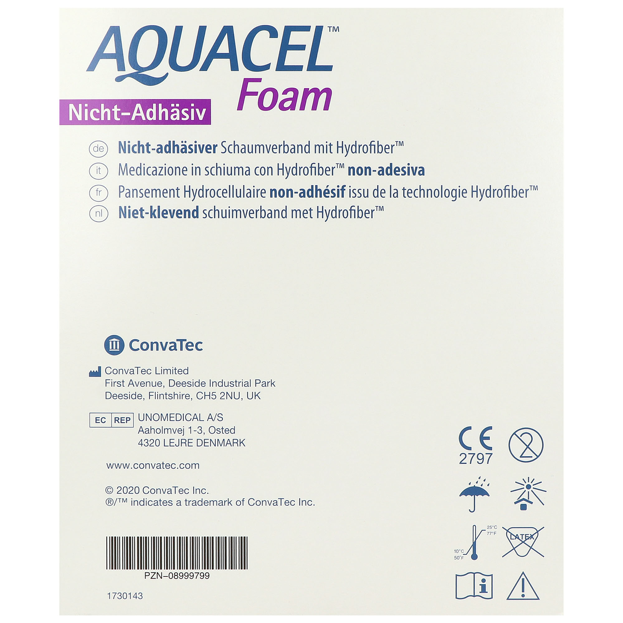 Aquacel Foam nicht adhäsiv, nicht haftender Schaumverband