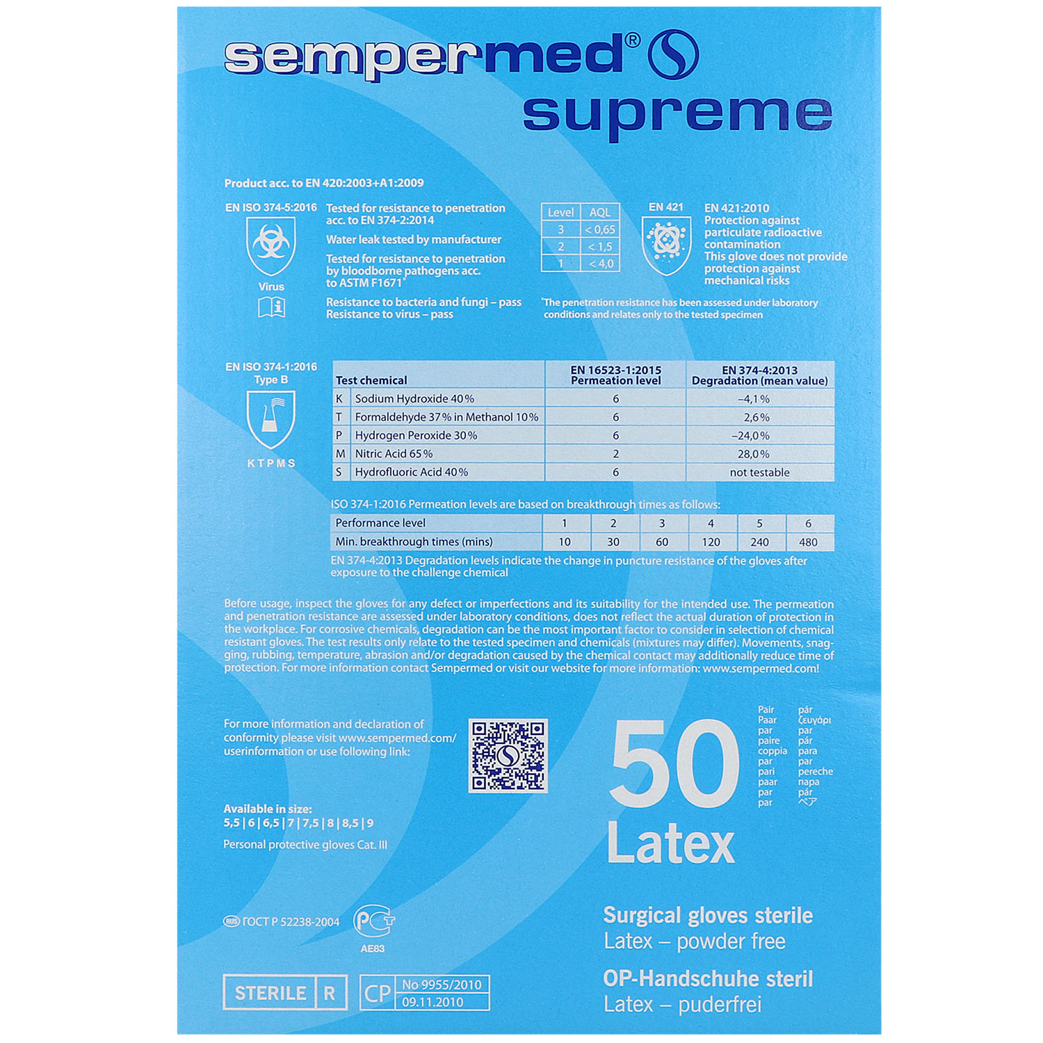 Sempermed Supreme OP-Handschuhe steril puderfrei