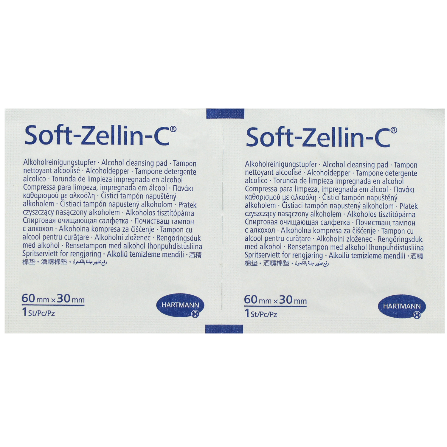 Soft-Zellin Alkoholtupfer, 100 St., gebrauchsfertig, einzeln versiegelt
