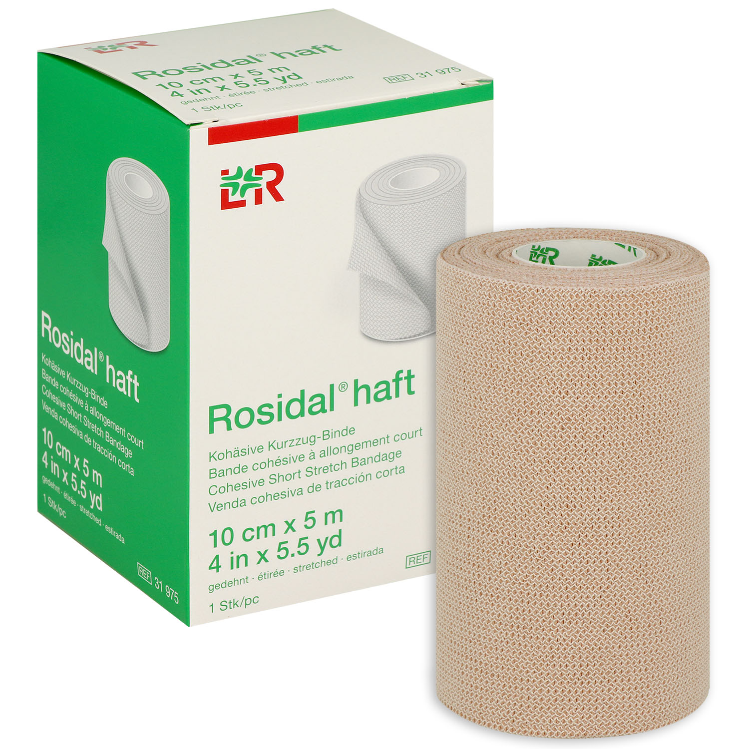 Rosidal haft kohäsive Kurzzugbinde, unsteril