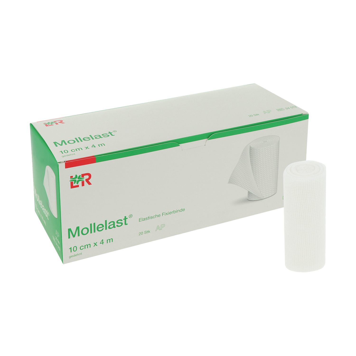 Mollelast 10 cm x 4 m Fixierbinden (20 Sück)