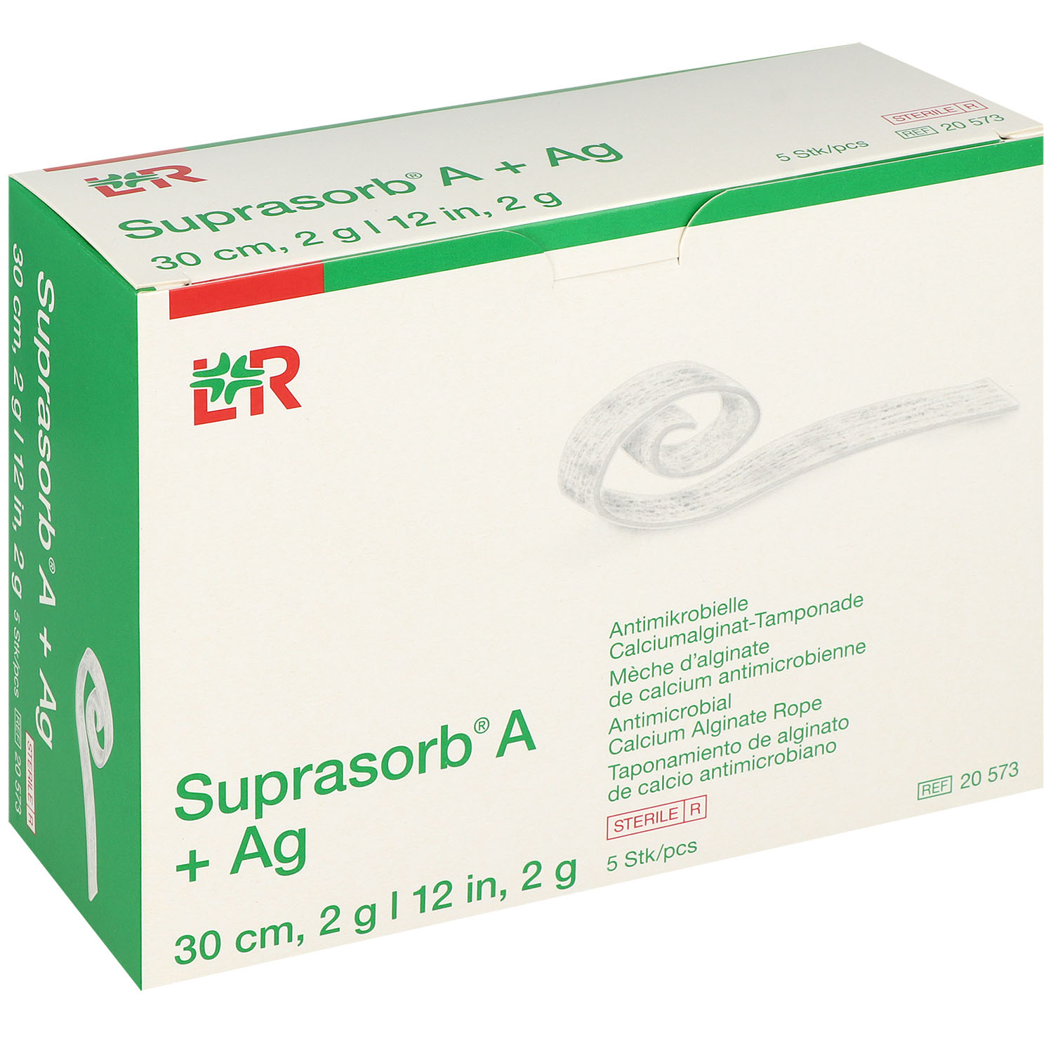 Suprasorb A + Ag Calciumalginat-Kompressen, steril einzeln eingesiegelt
