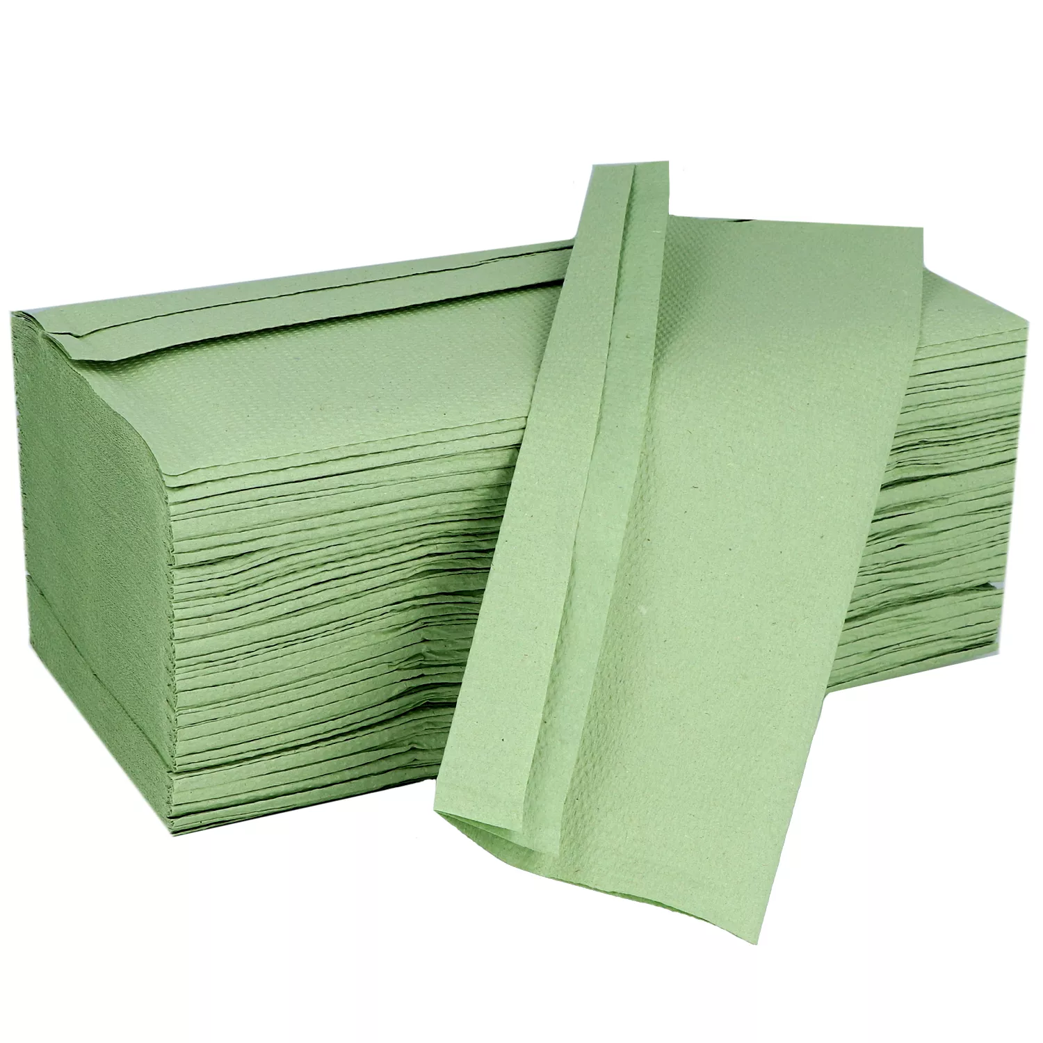 Grüne Einmalhandtücher als Stapel