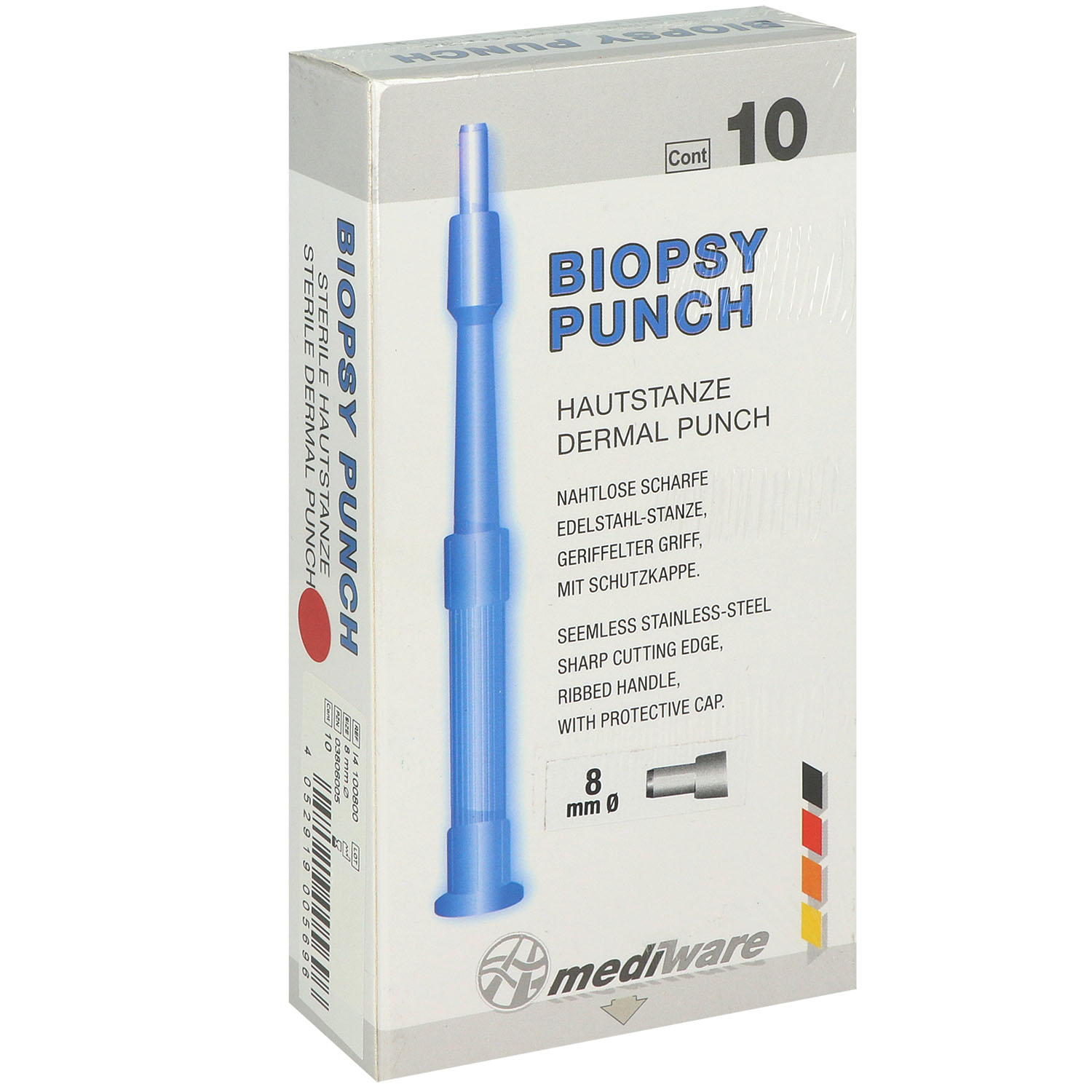 Biopsy Punch Hautstanze steril - 8 mm - 10 Stück