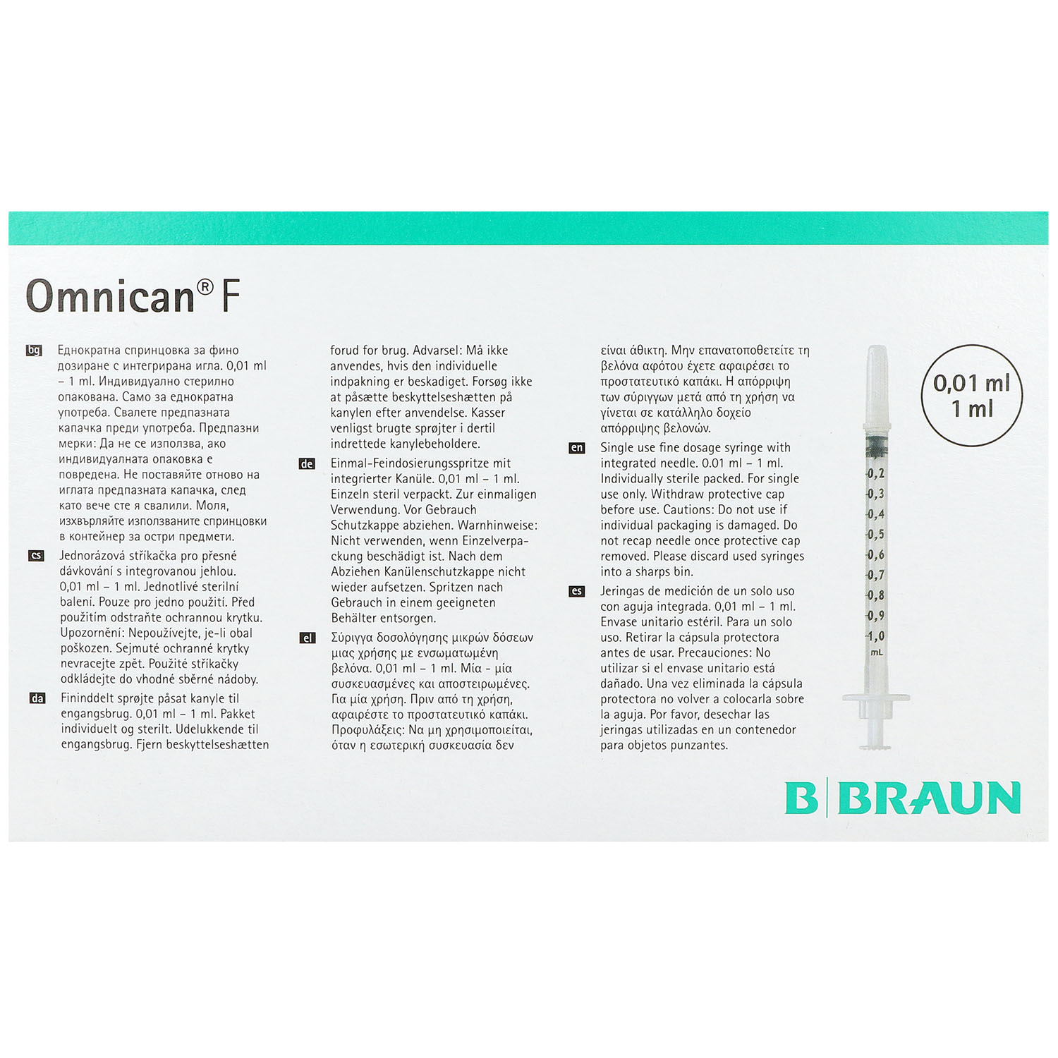 Omnican-F Feindosierungsspritzen Luer-Ansatz, mit Kanüle