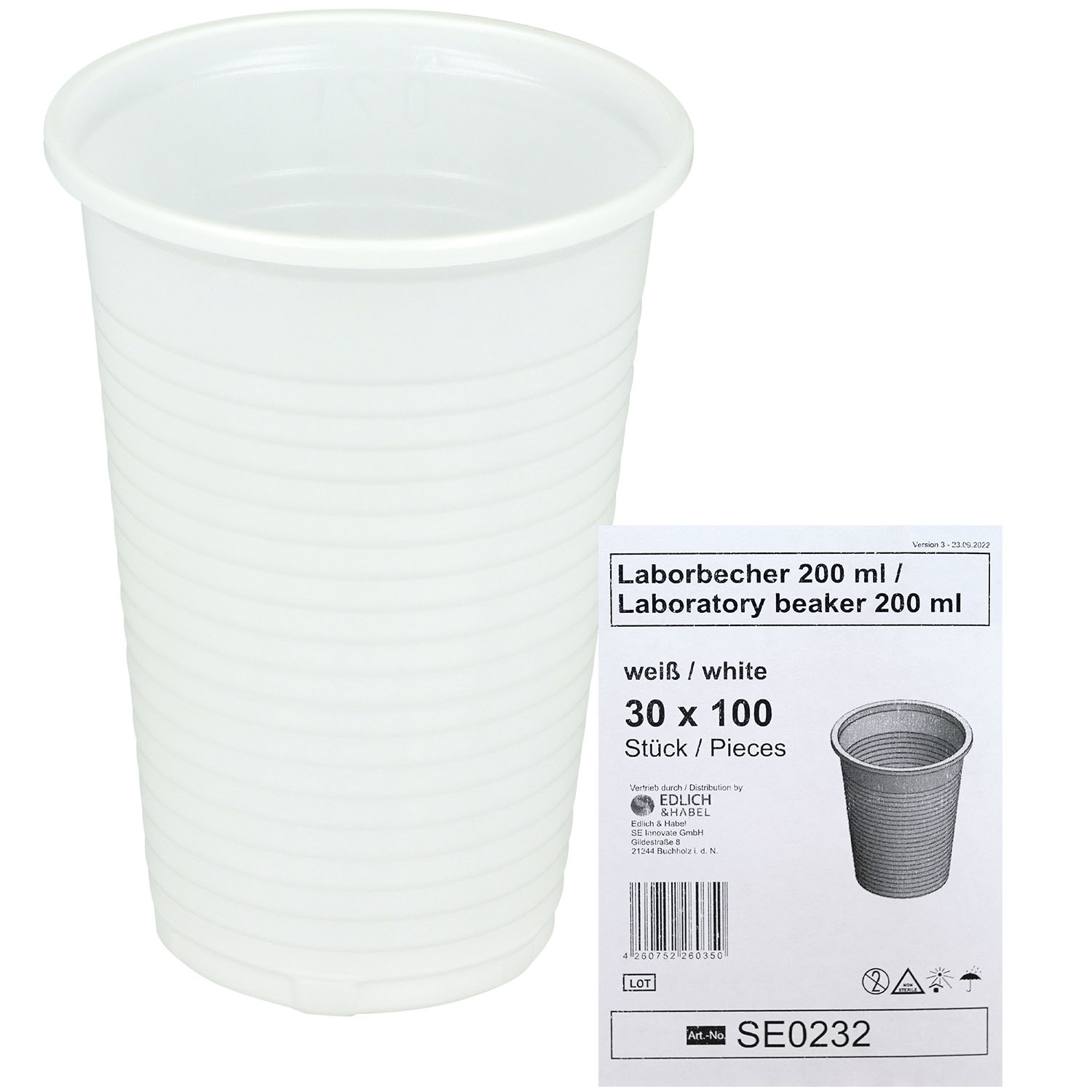 Laborbecher, weiß