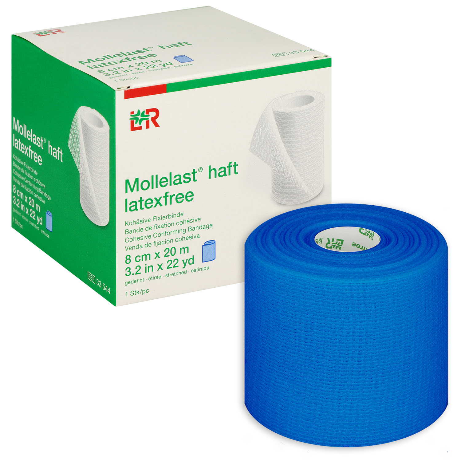 Mollelast haft color latexfrei, kohäsive Fixierbinde, einzeln in Faltschachtel