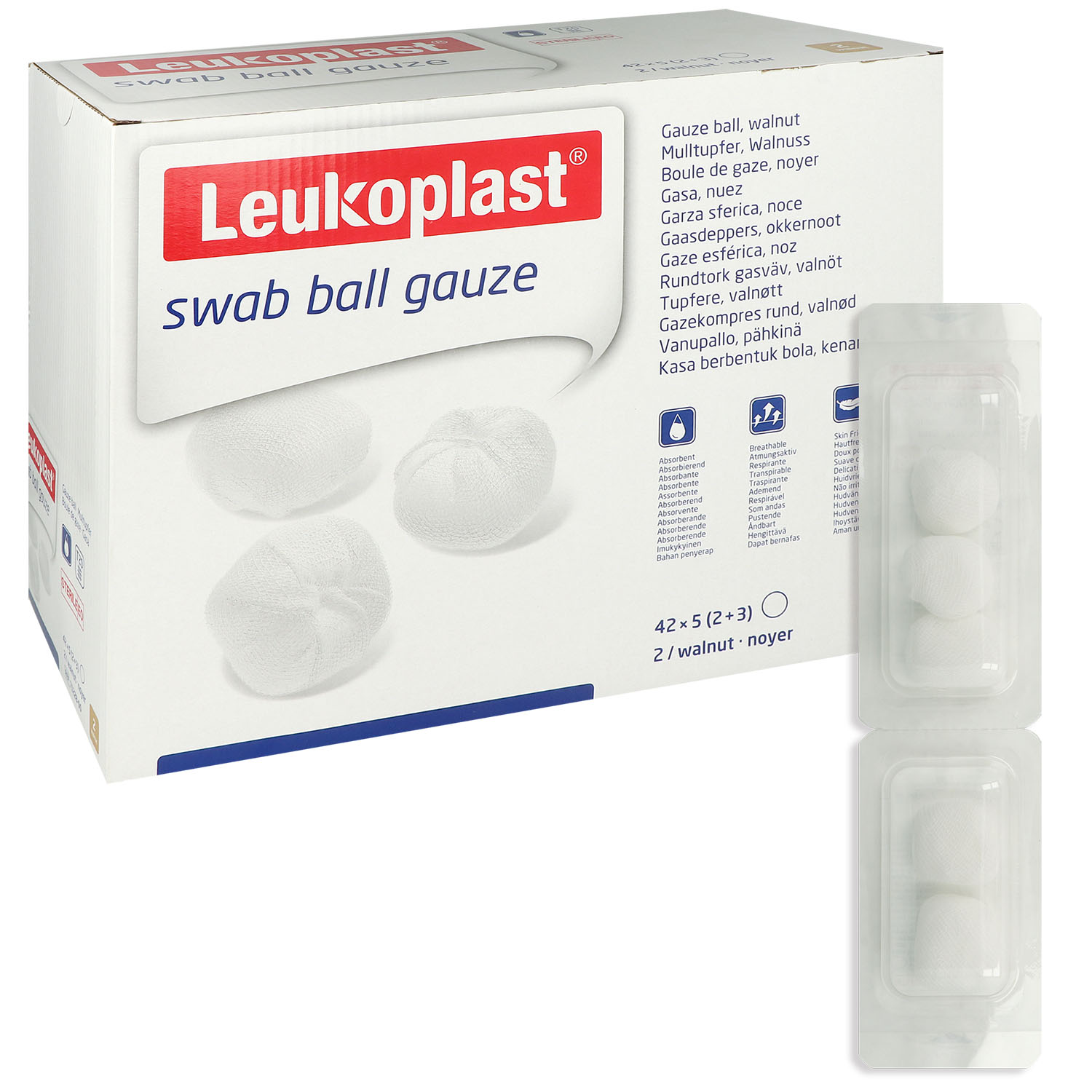 Leukoplast swab ball gauze sterile Baumwolltupfer - 20-fädig  