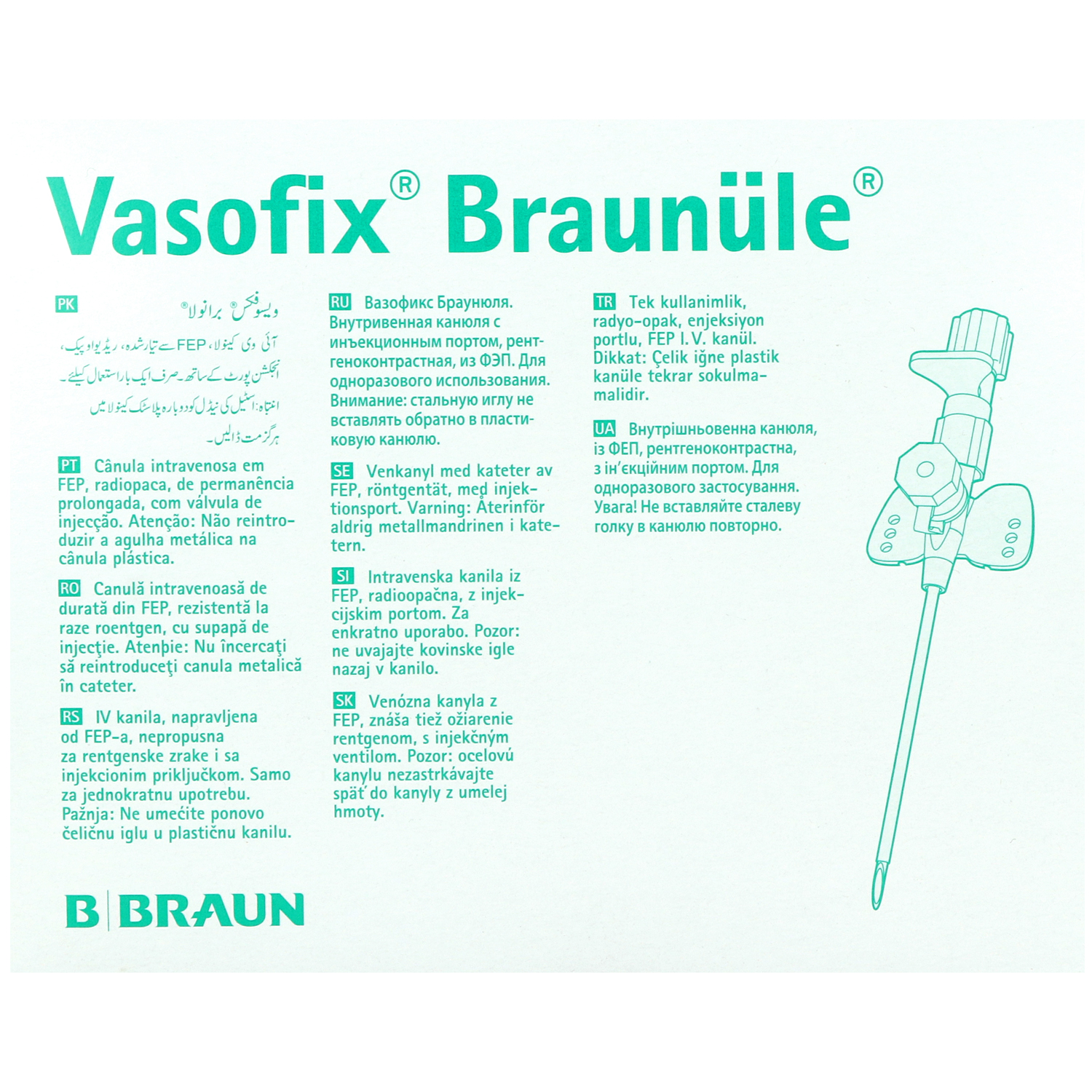 Vasofix Braunüle, Venenverweilkanülen mit Zuspritzport und FEP-Katheter