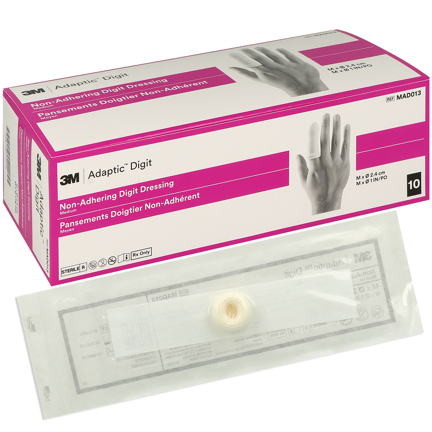 Adaptic Digit Fingerverband Gr. M - 2.4 cm - 10 St.