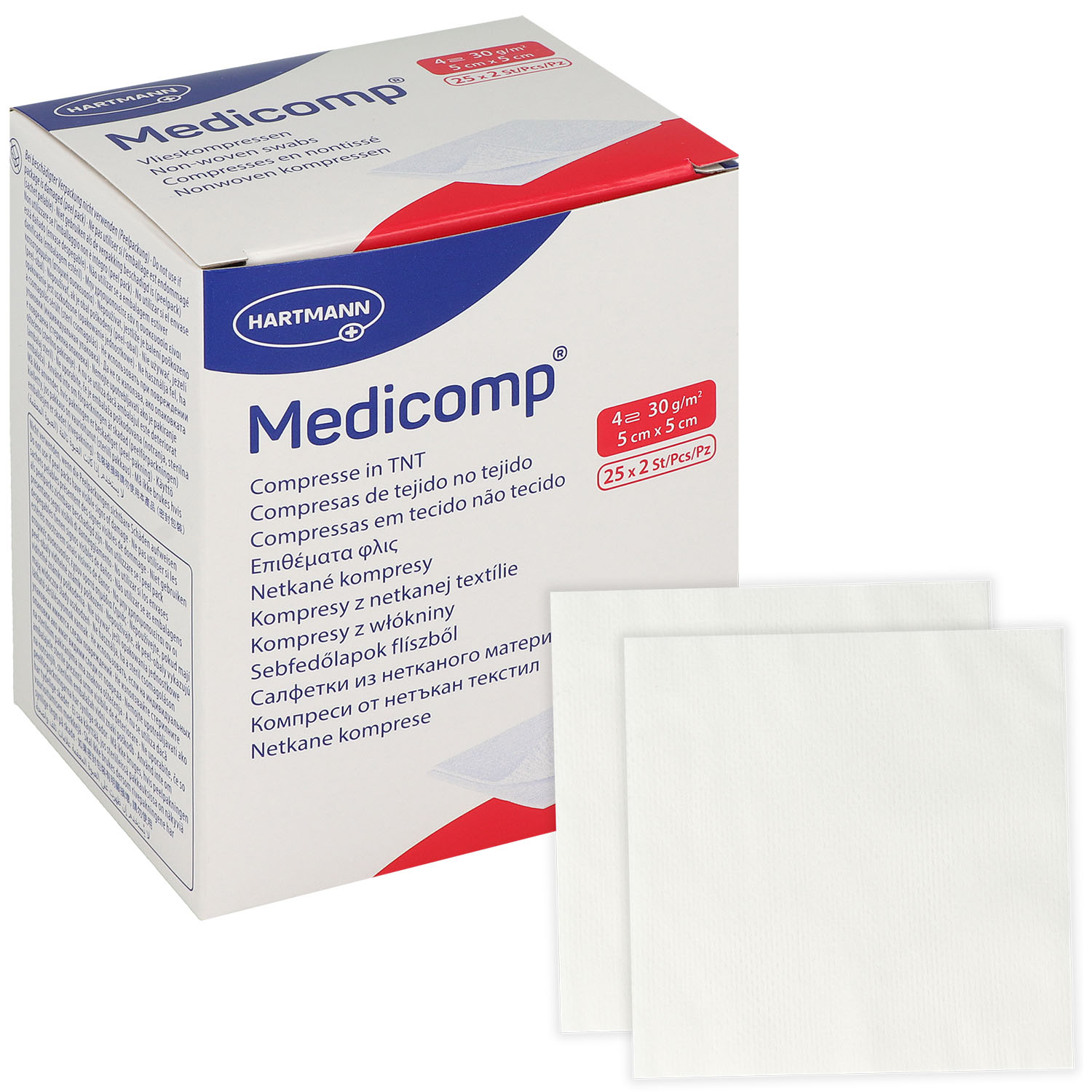 Medicomp Vlieskompresse steril 4lagig 5 x 5 cm - 25 x 2 St.