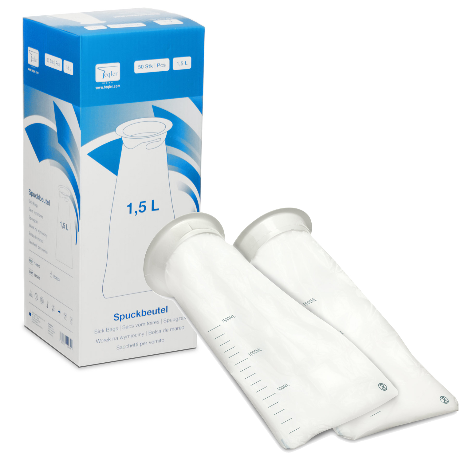 Teqler Spuckbeutel 1,5 L - 50 St.