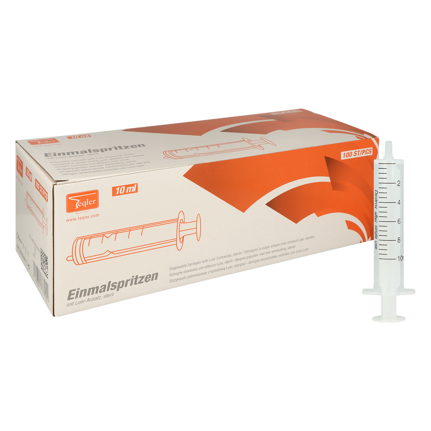 Teqler Einmalspritze 10 ml. 100 St.