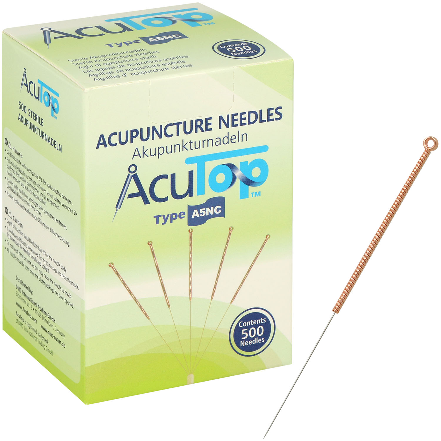 AcuTop Akupunkturnadeln A5NC, Kupfergriff, unbeschichtet