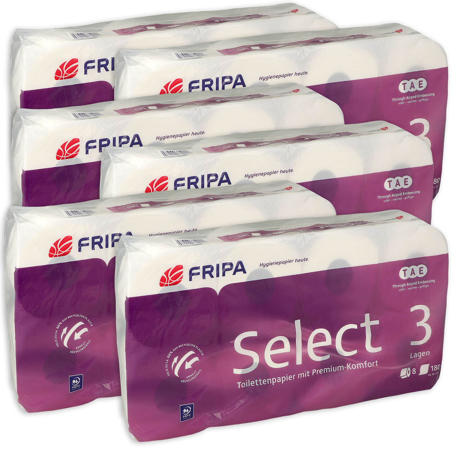 Fripa Toilettenpapier select TAE, 3-lagig, 180 Blatt