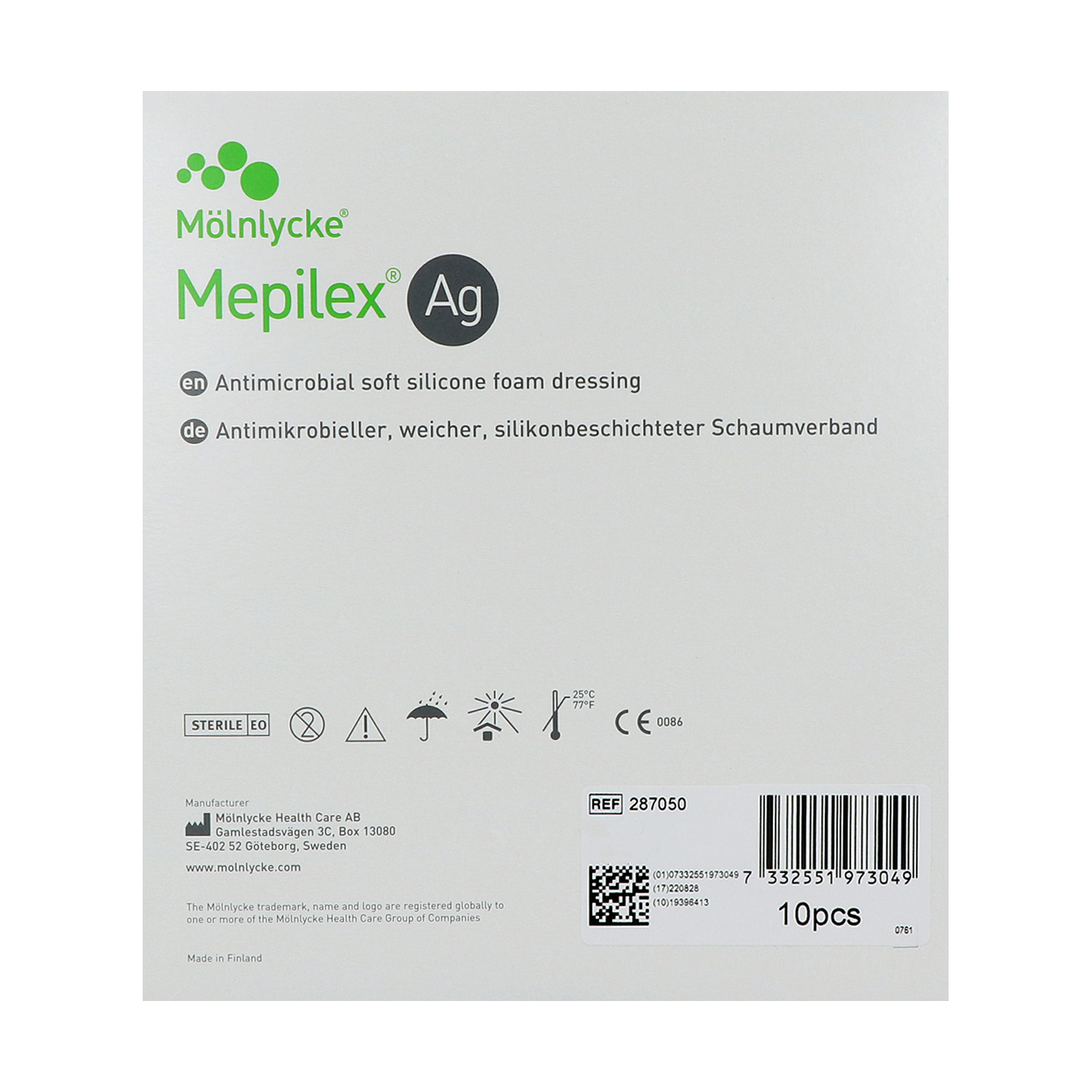 Mepilex Ag antimikrobieller Schaumverband mit Silber, steril