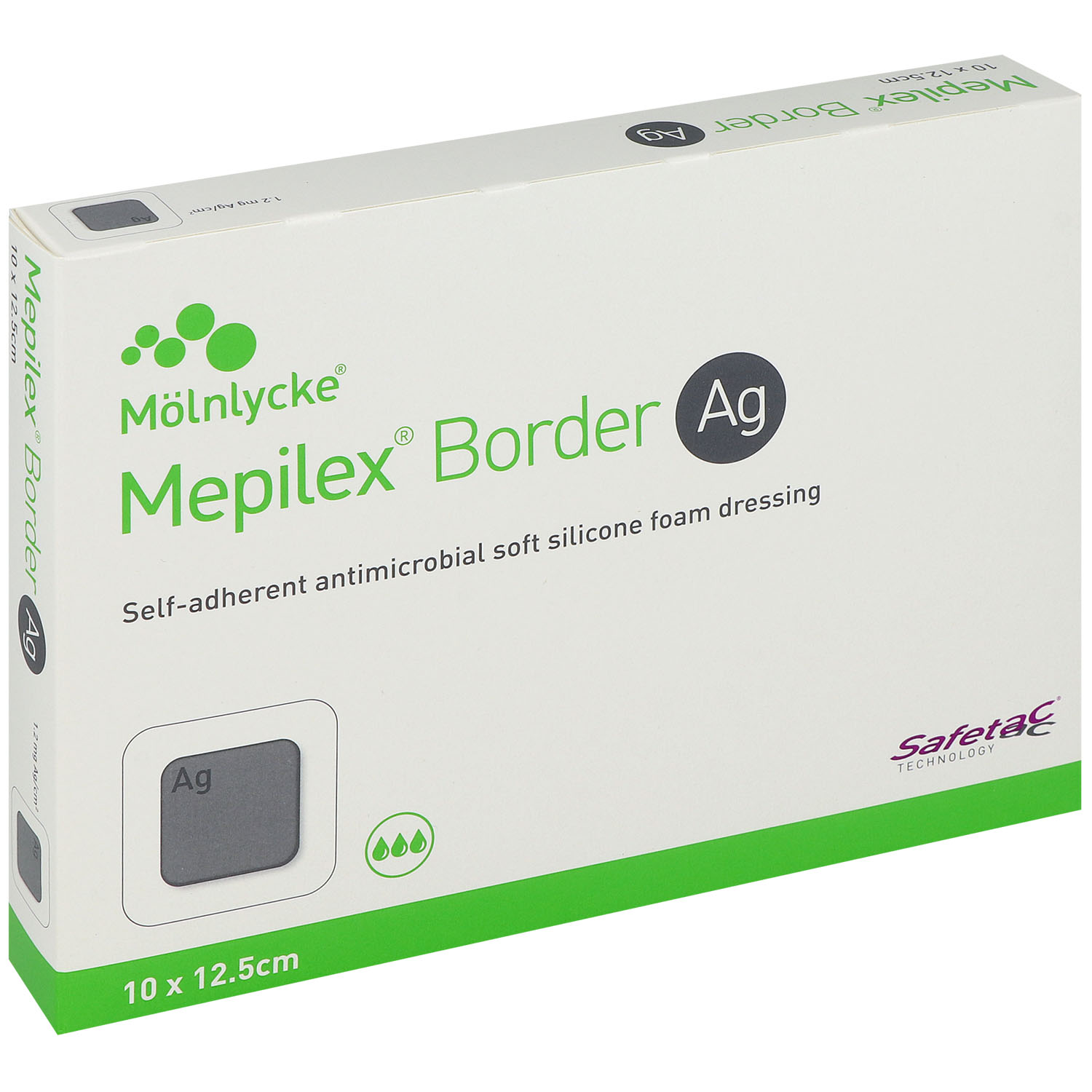 Mepilex Border Ag Schaumverband mit Silber, steril