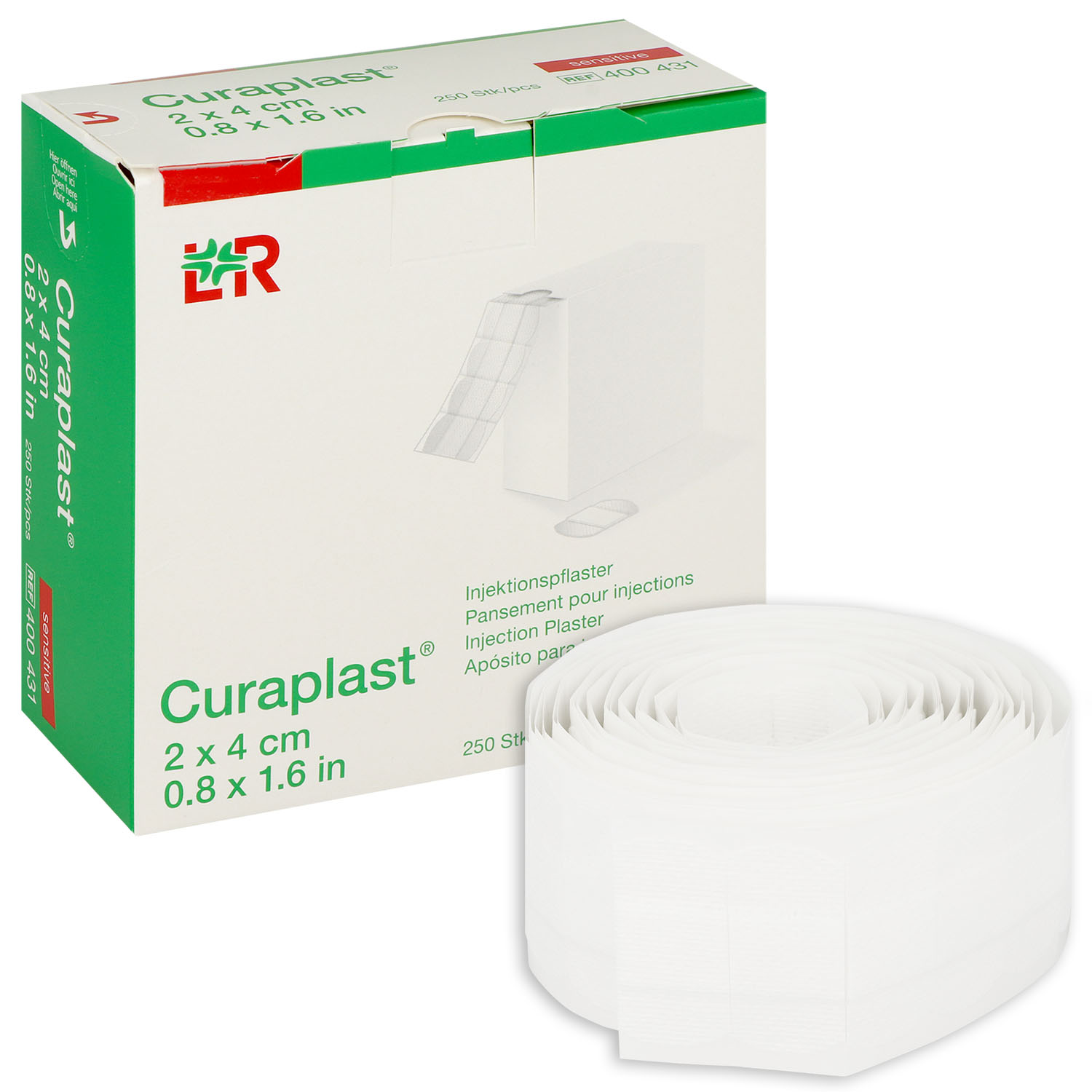 Curaplast sensitiv, Vliespflaster, Injektionspflaster