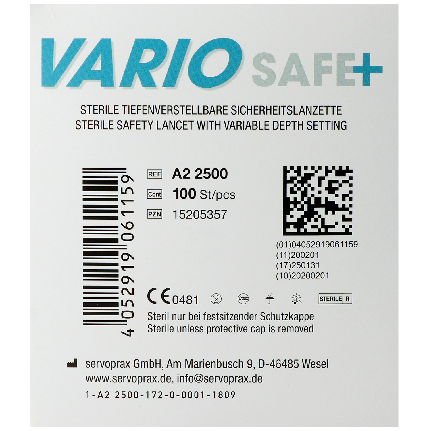 VARIO SAFE Plus Sicherheitslanzetten, tiefenverstellbar
