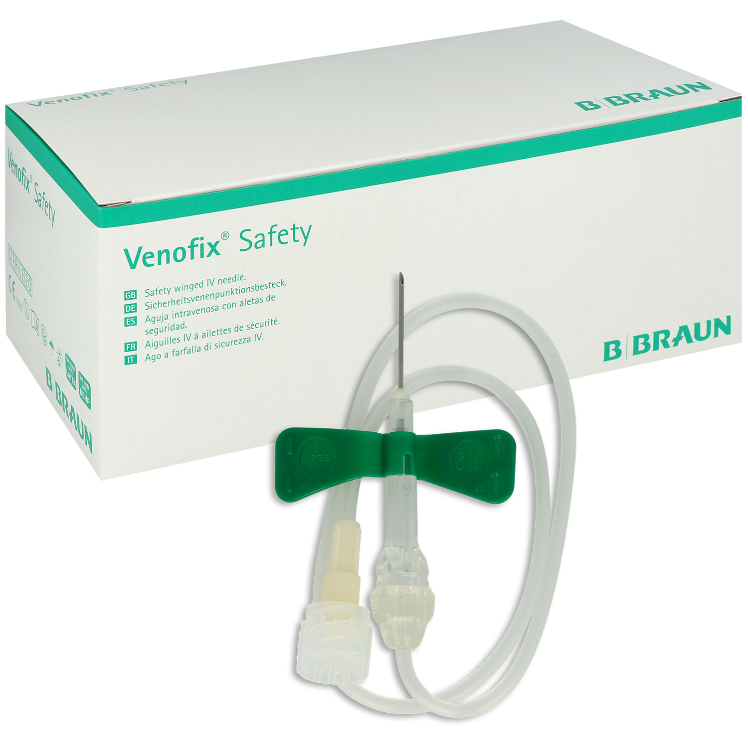 Venofix Safety G21 - 0.80 x 19 mm - 19 cm - grün - 50 St.