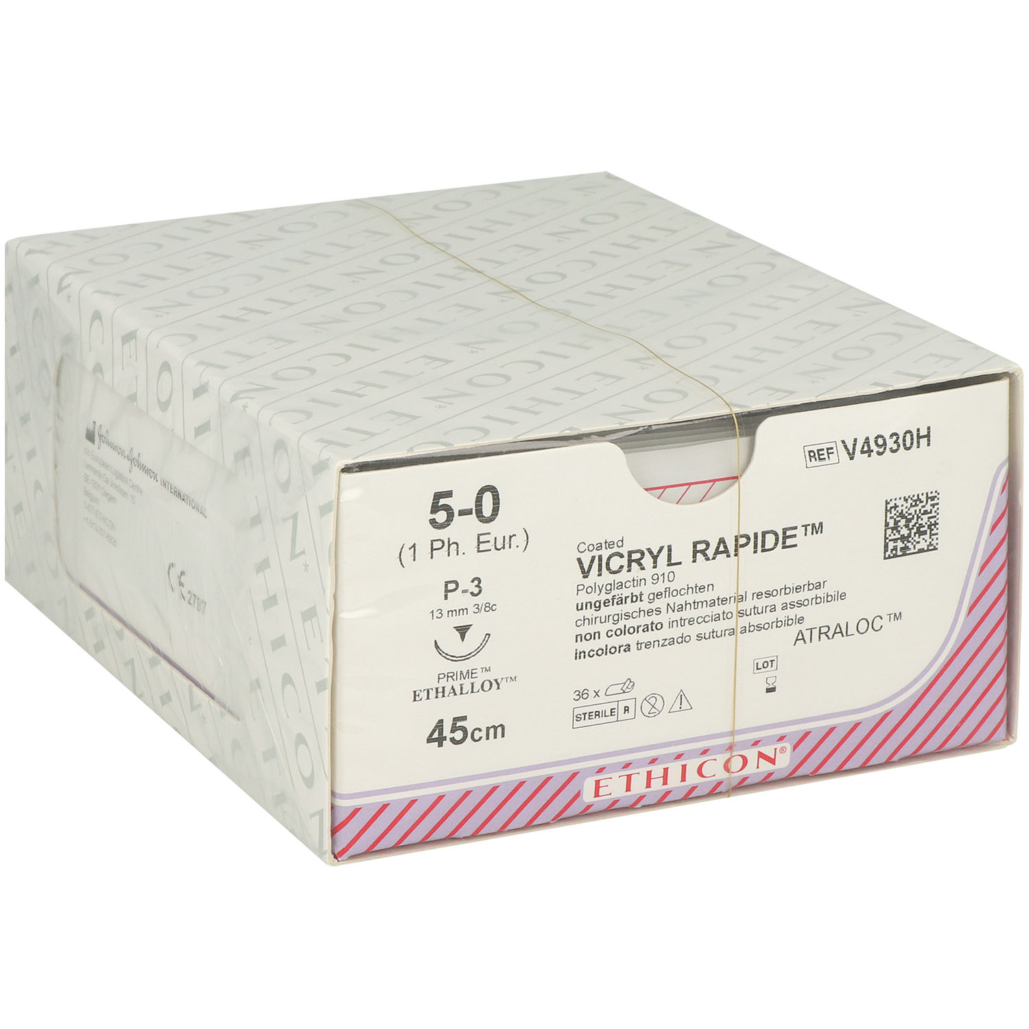 Vicryl Rapid ungefärbt geflochten V4930H P3 - 13 mm - 5/0 - 45 cm