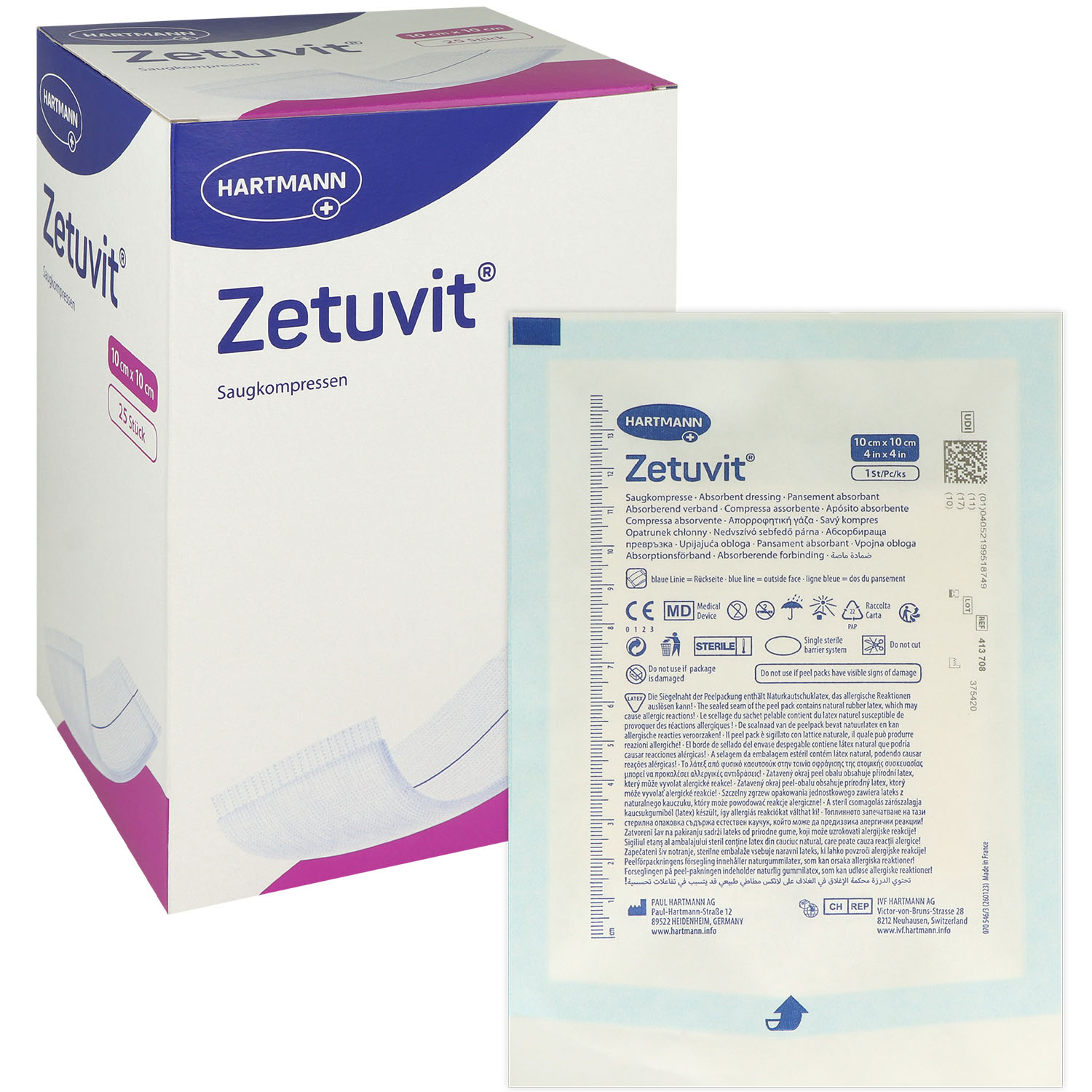 Zetuvit Saugkompressen, steril und unsteril