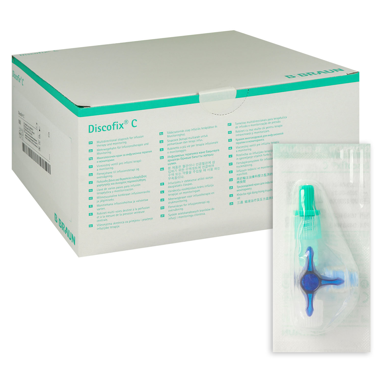 Discofix C-3 Dreiwegehahn mit Safeflow-Ventil, arzneimittelbeständig