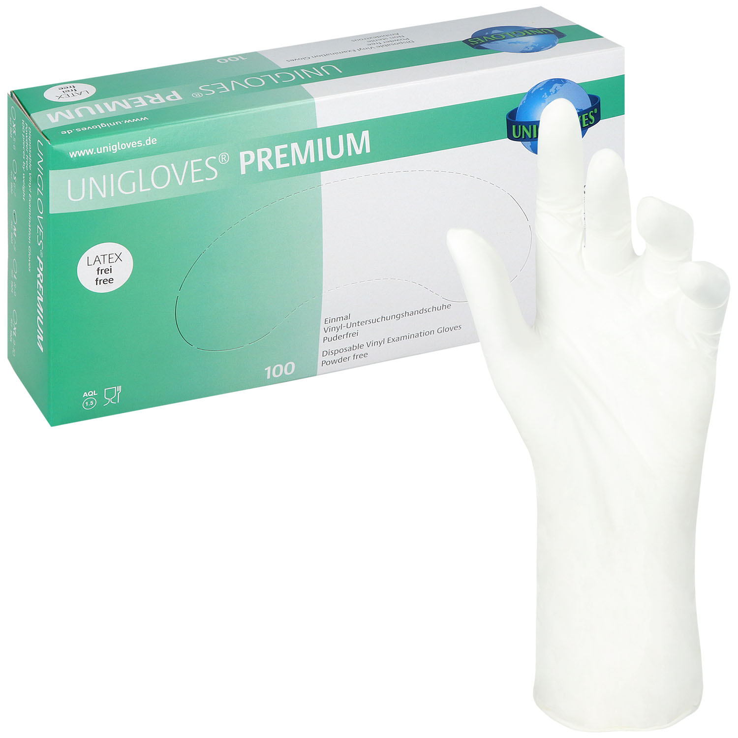 Unigloves Vinylhandschuhe transparent, Gr. M - 100 St.