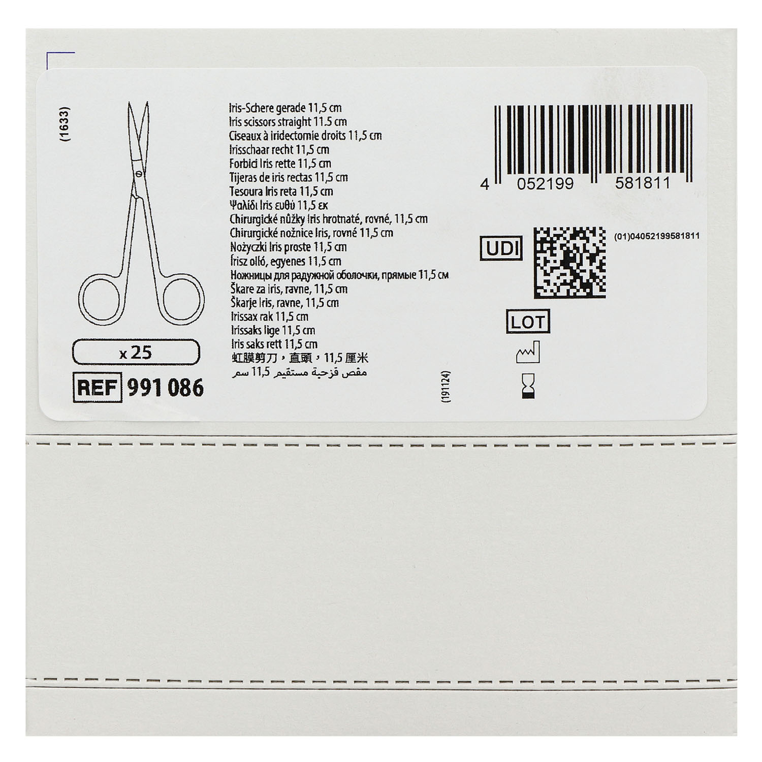 Peha-Instrument Iris-Schere gerade 11,5 cm - 25 St.