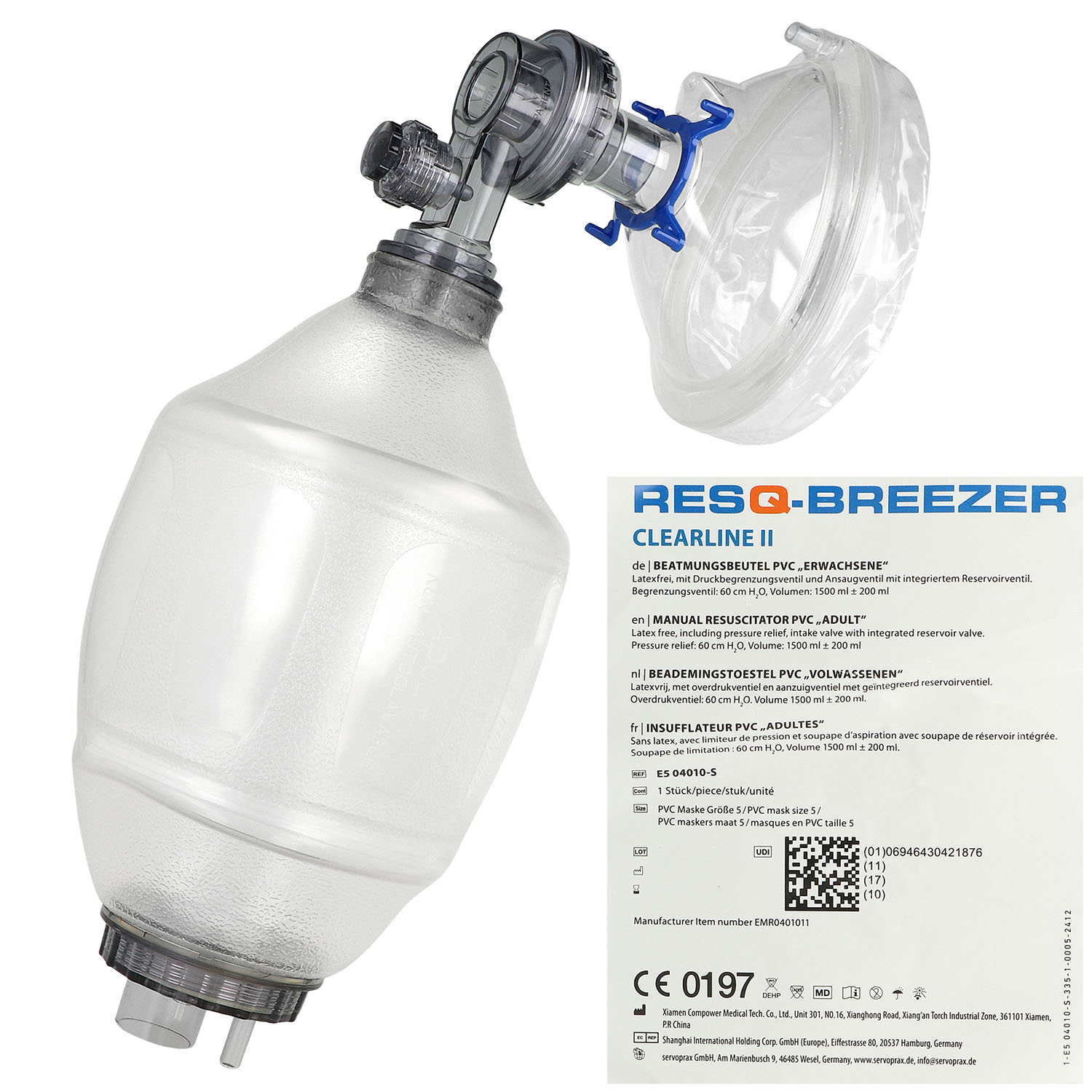 Clearline II PVC-Einwegbeatmungsbeutel