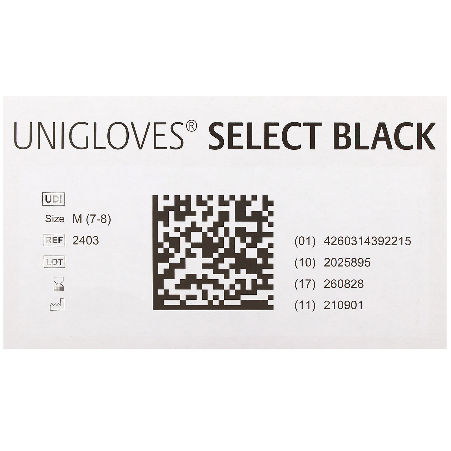 Unigloves SELECT BLACK Latexhandschuhe, puderfrei,  schwarz