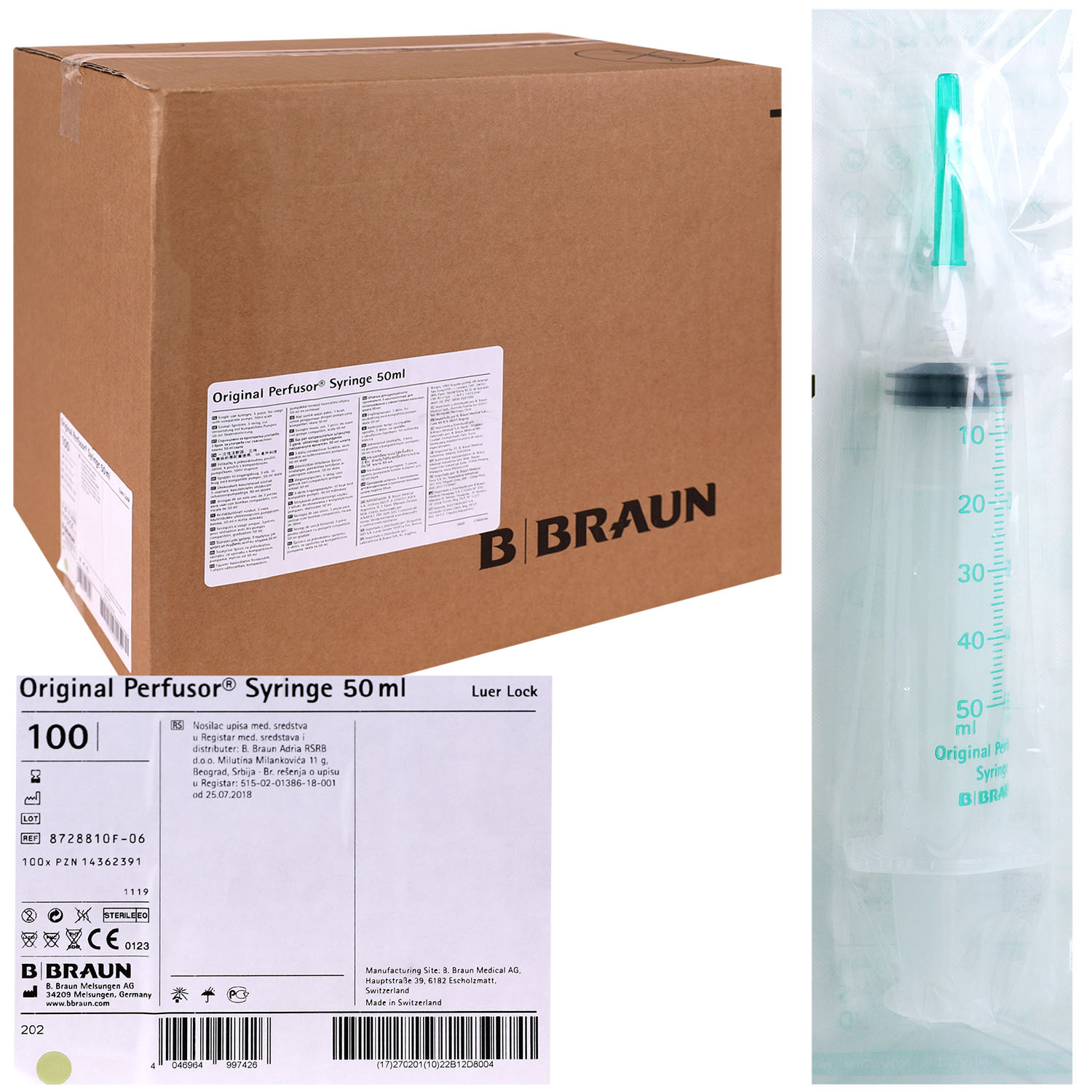 Perfusor Spritze 50 ml - 100 Stück - Aspirationskanüle Luer Lock