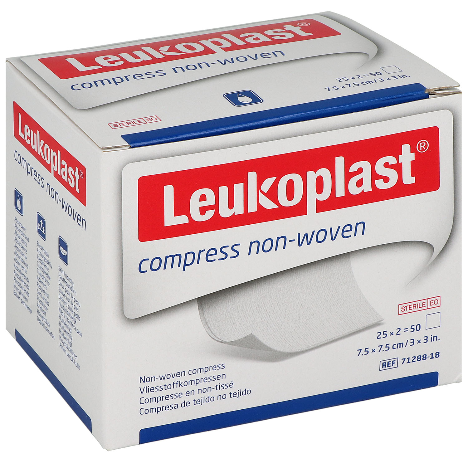 LEUKOPLAST compress non-woven Vlieskompressen steril 4-lagig