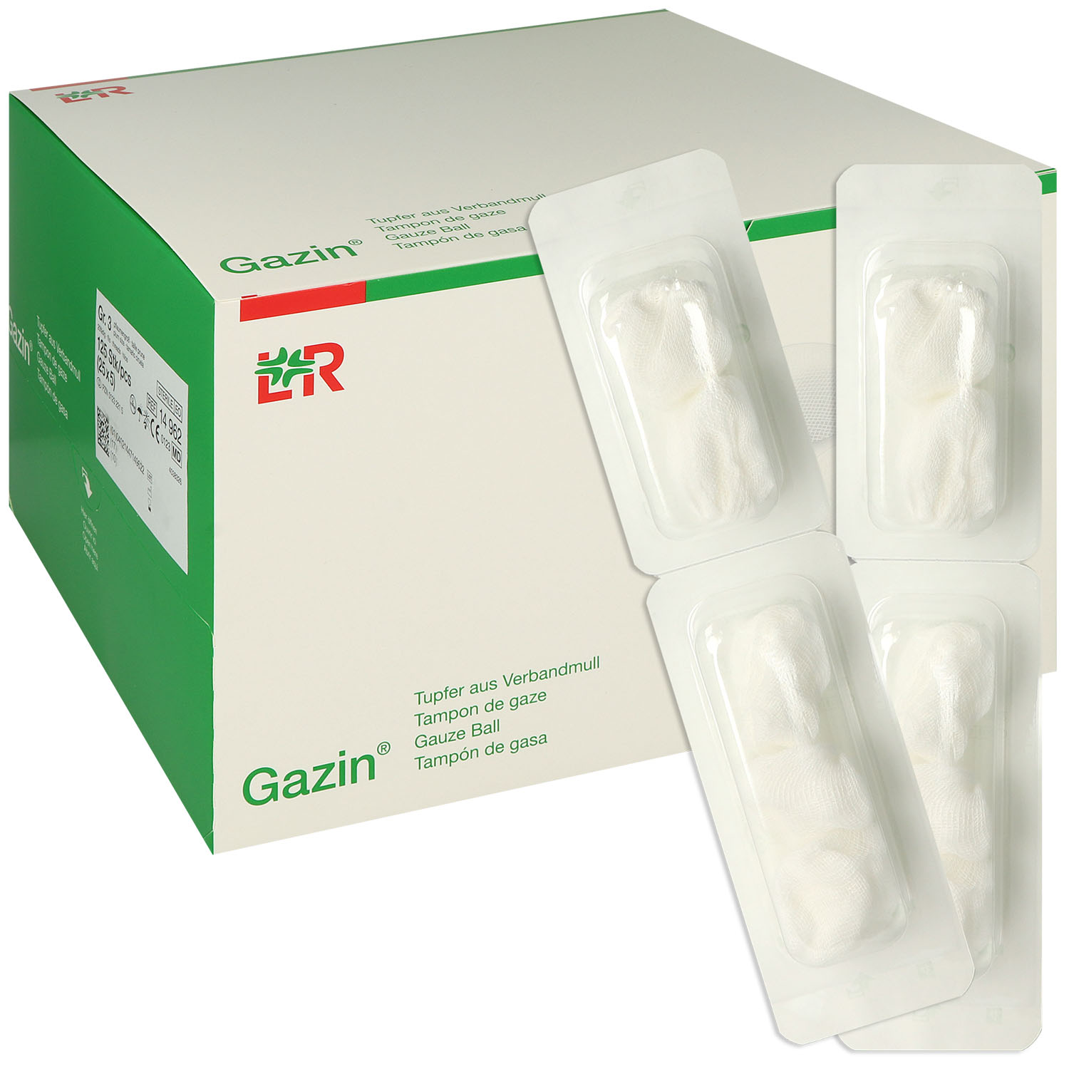 Gazin Tupfer steril, à 2+3 - 25 x 5 St. 20-fädig in Papier/ Folie