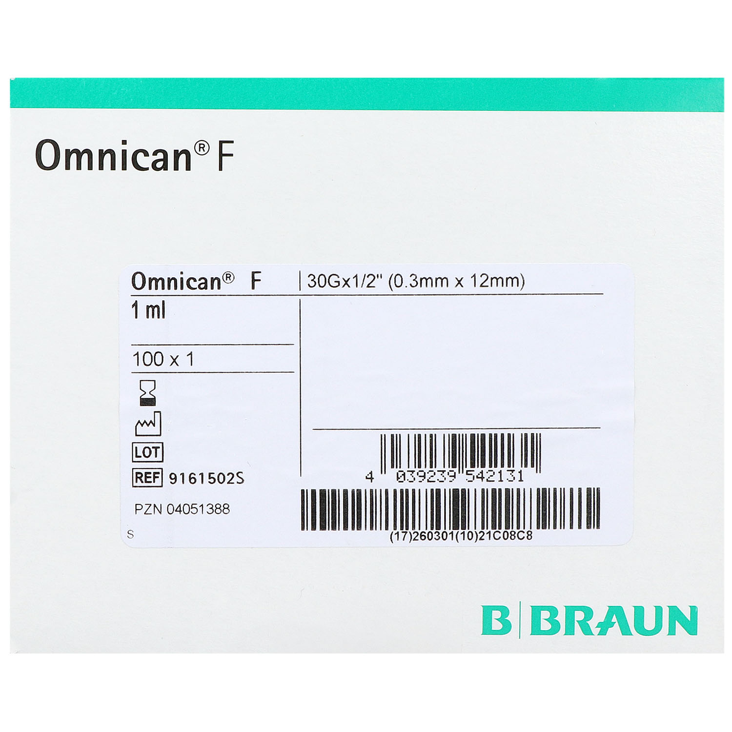 Omnican-F Feindosierungsspritzen Luer-Ansatz, mit Kanüle