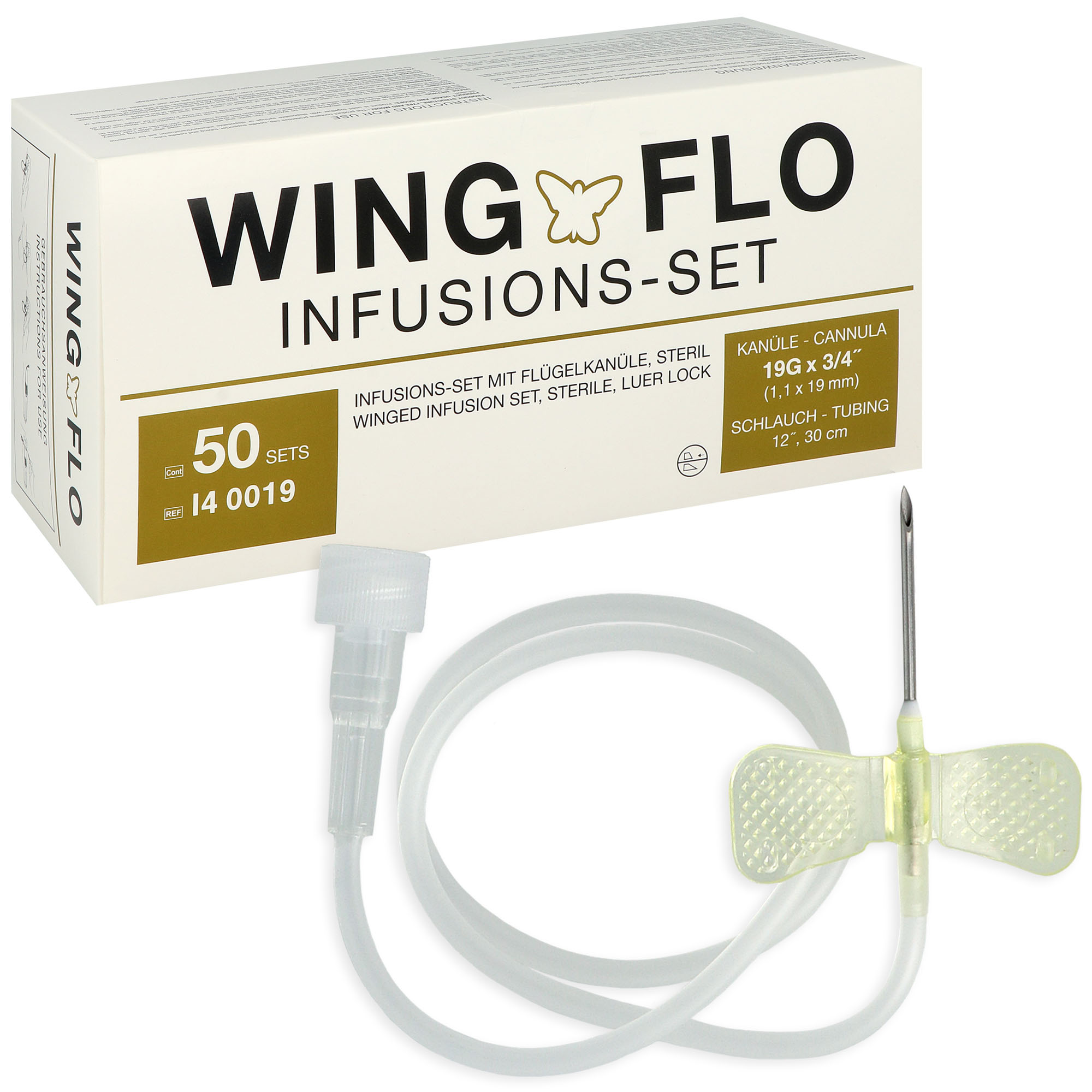 Wing-Flo Venenpunktionskanüle G 19 x 19 mm - 50 St.