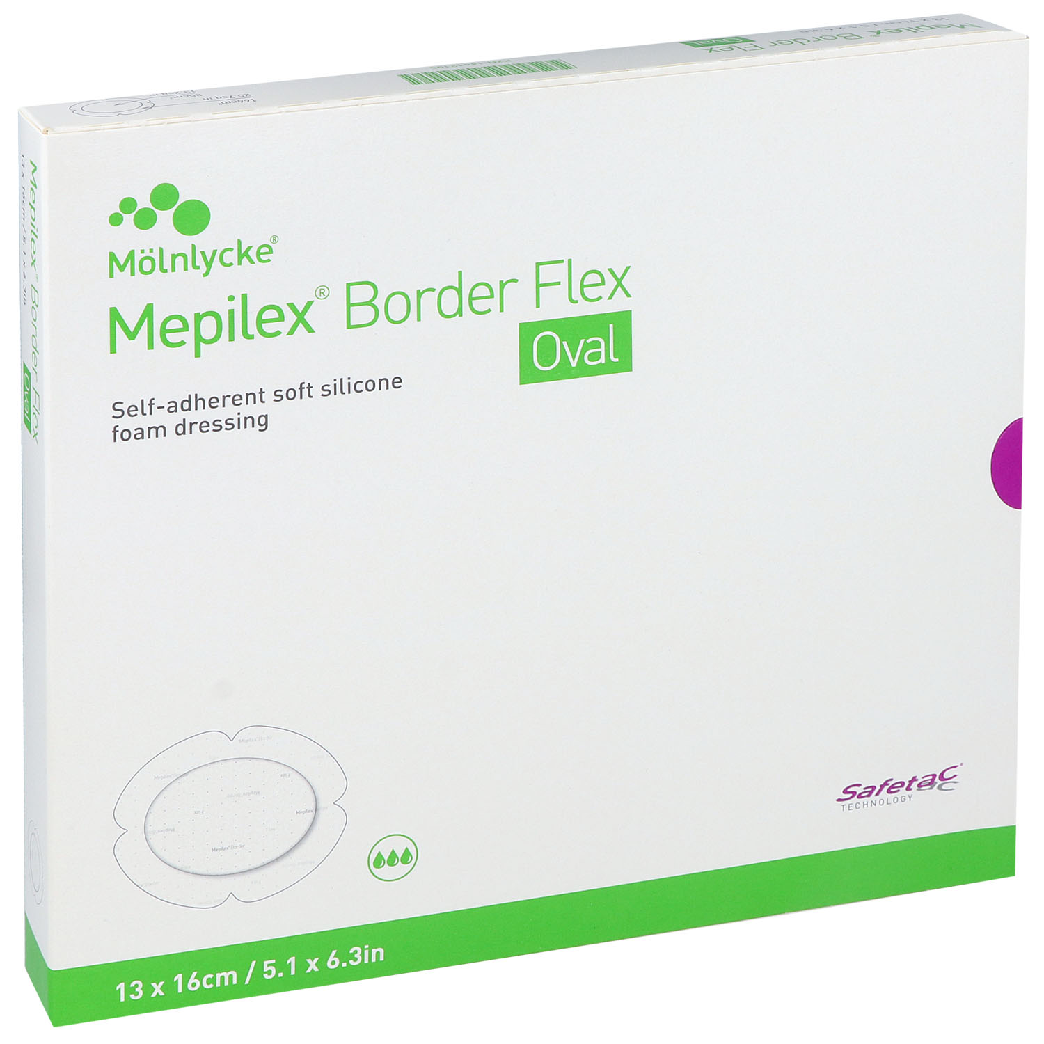 Mepilex Border Flex Oval haftend Schaumverband