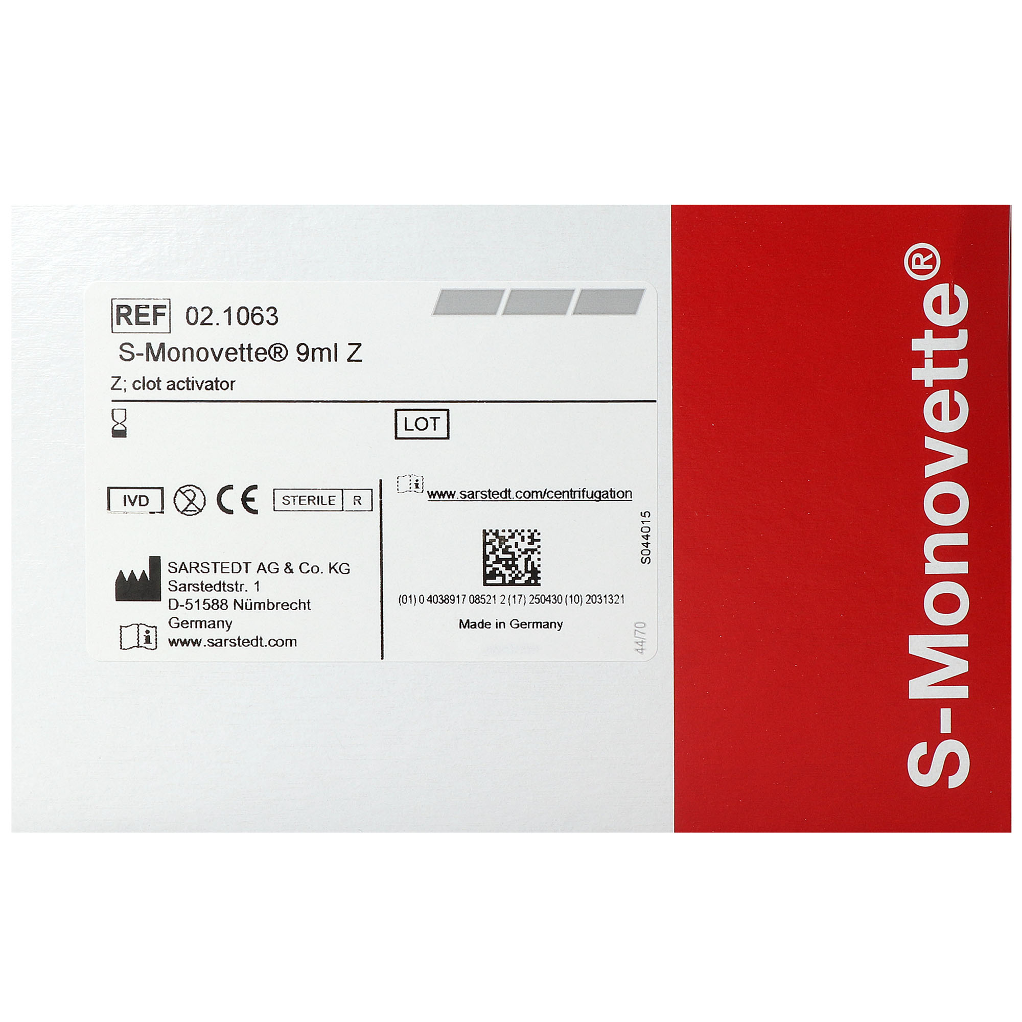 S-Monovette Serum mit Kunststoffetikett