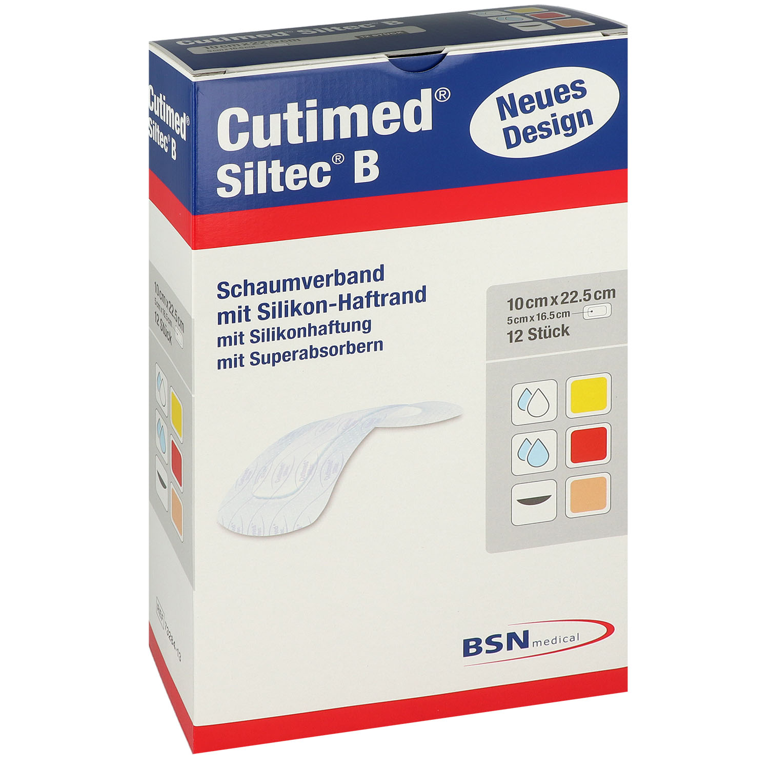 Cutimed Siltec B, hochabsorbierender Schaumverband