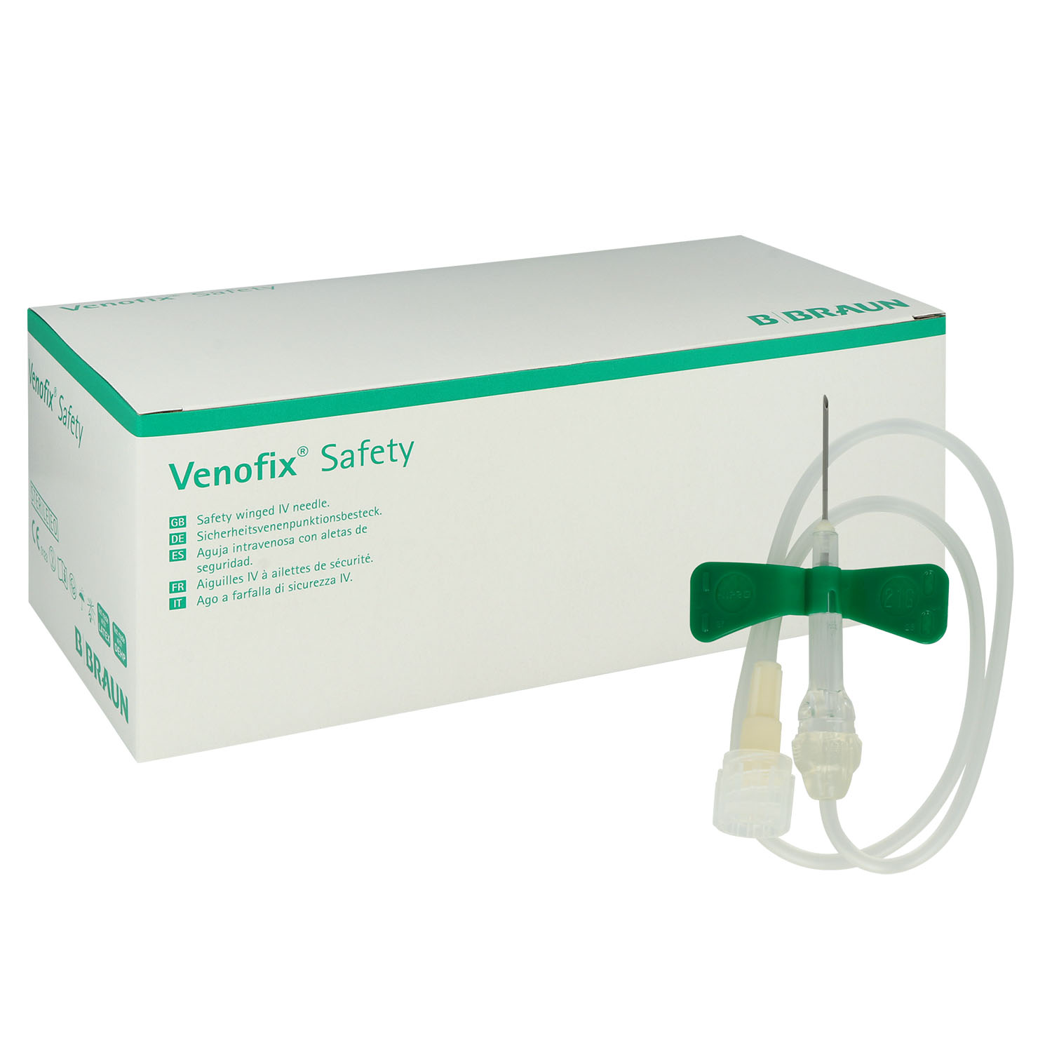 Venofix Safety G21. 0.80 x 19 mm. 30 cm. grün. 50 St.